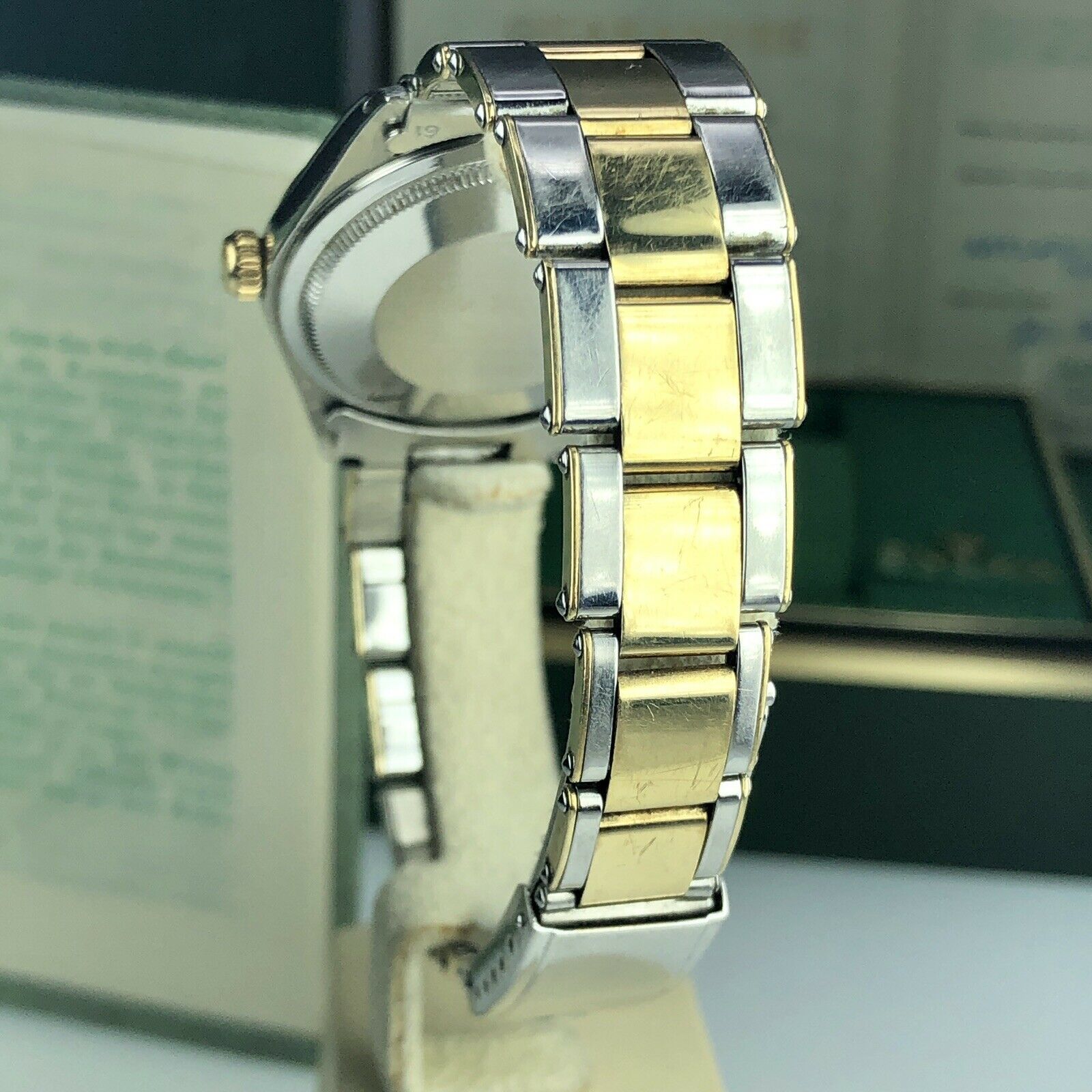 1969 Rolex Oyster Perpetual Factory Zephyr Dial 2 Tone 1038 34mm Box & Double Papers