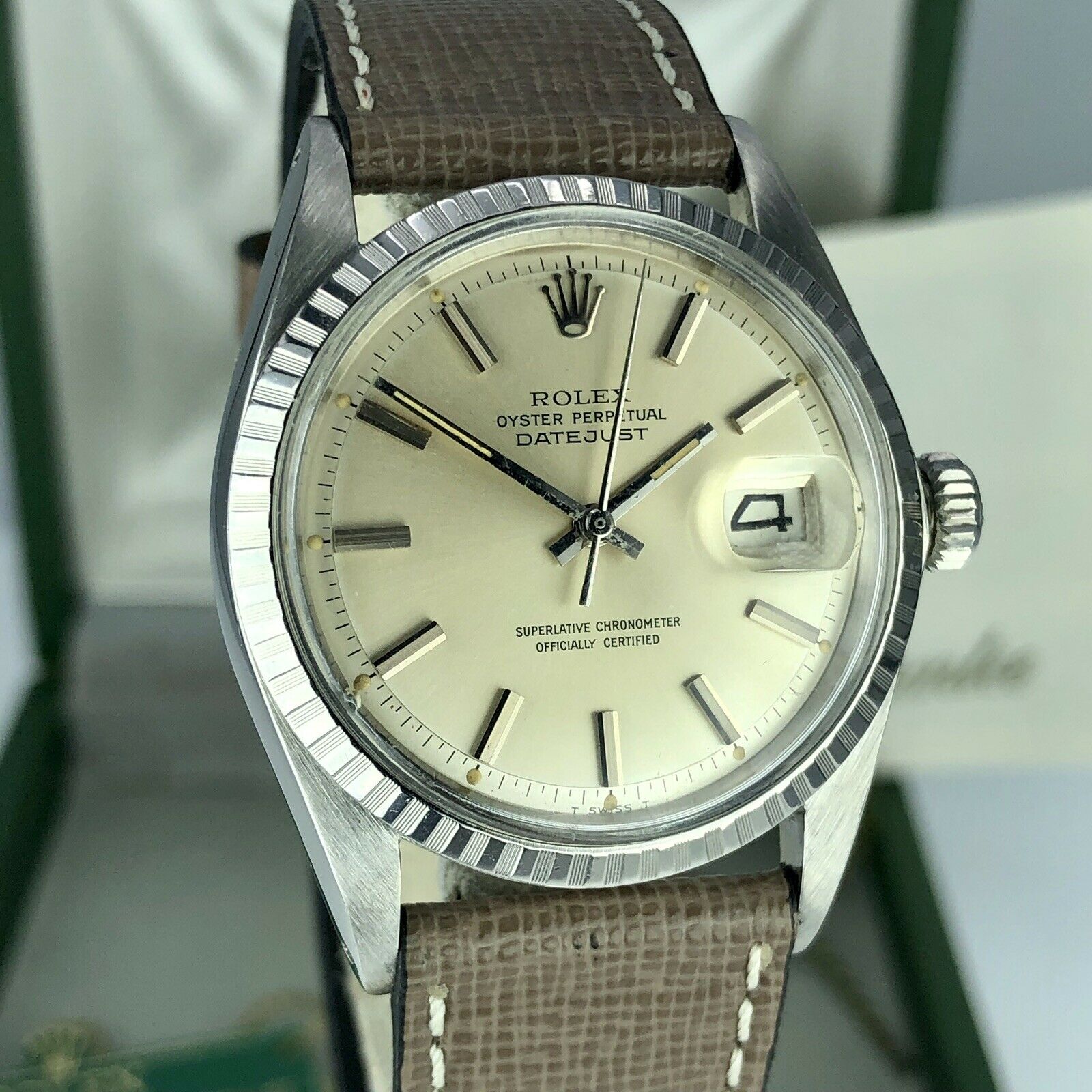 1969 Vintage Rolex Datejust 1603 Creamy Dial With Box & Papers Full Set