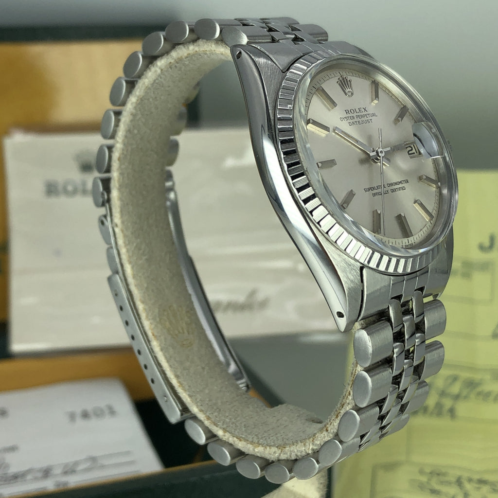 1969 Vintage Rolex Datejust 1603 Silver Dial With Box & Papers Full Set