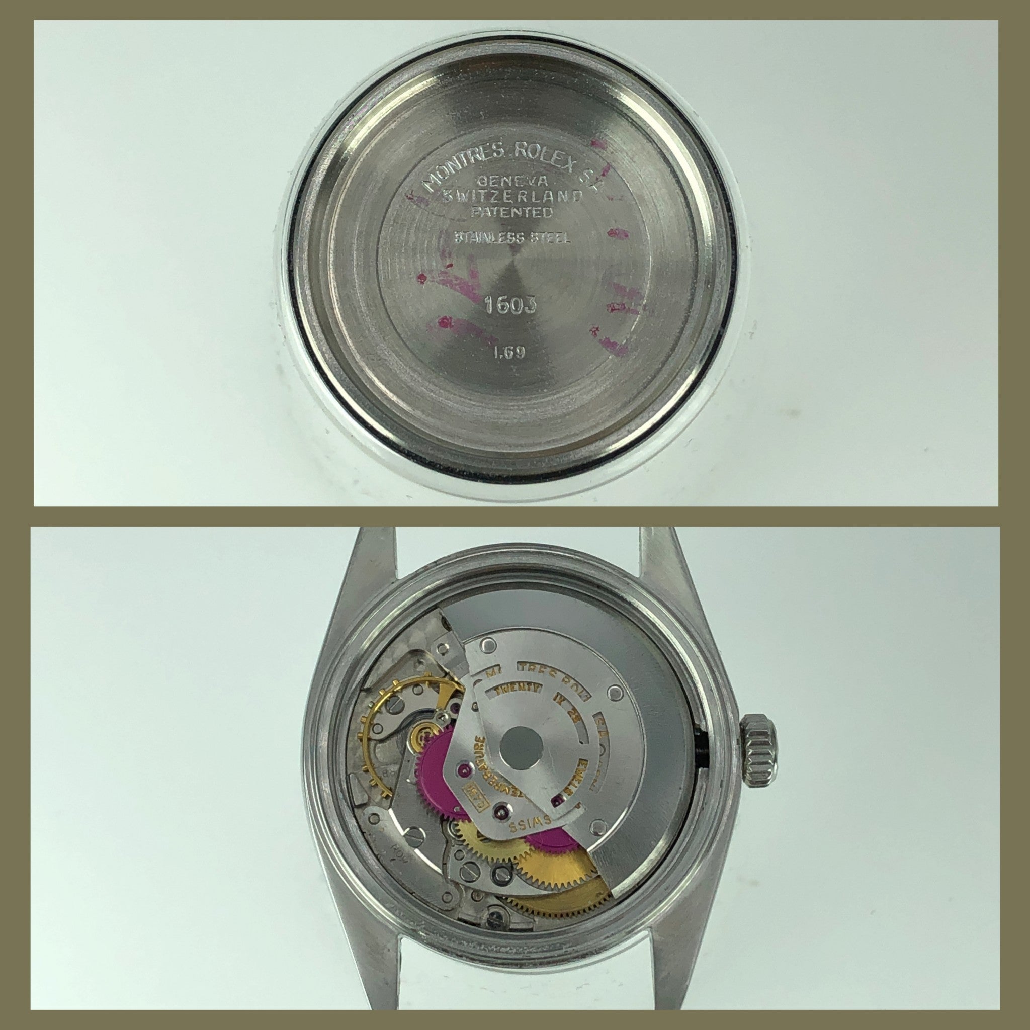 1969 Vintage Rolex Datejust 1603 Silver Dial With Box & Papers Full Set