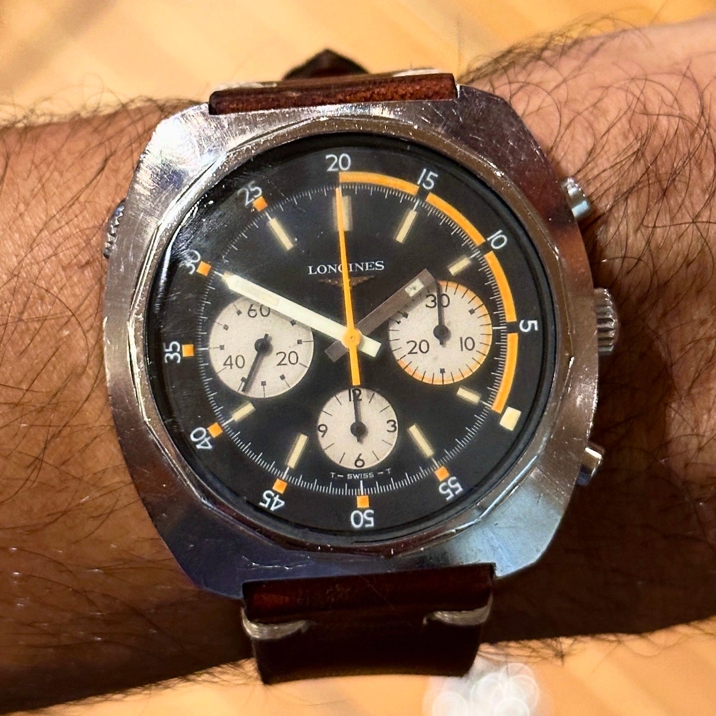1969 Longines Valjoux 72 Diver Chronograph Ref. 8224 Exotic Dial All Original