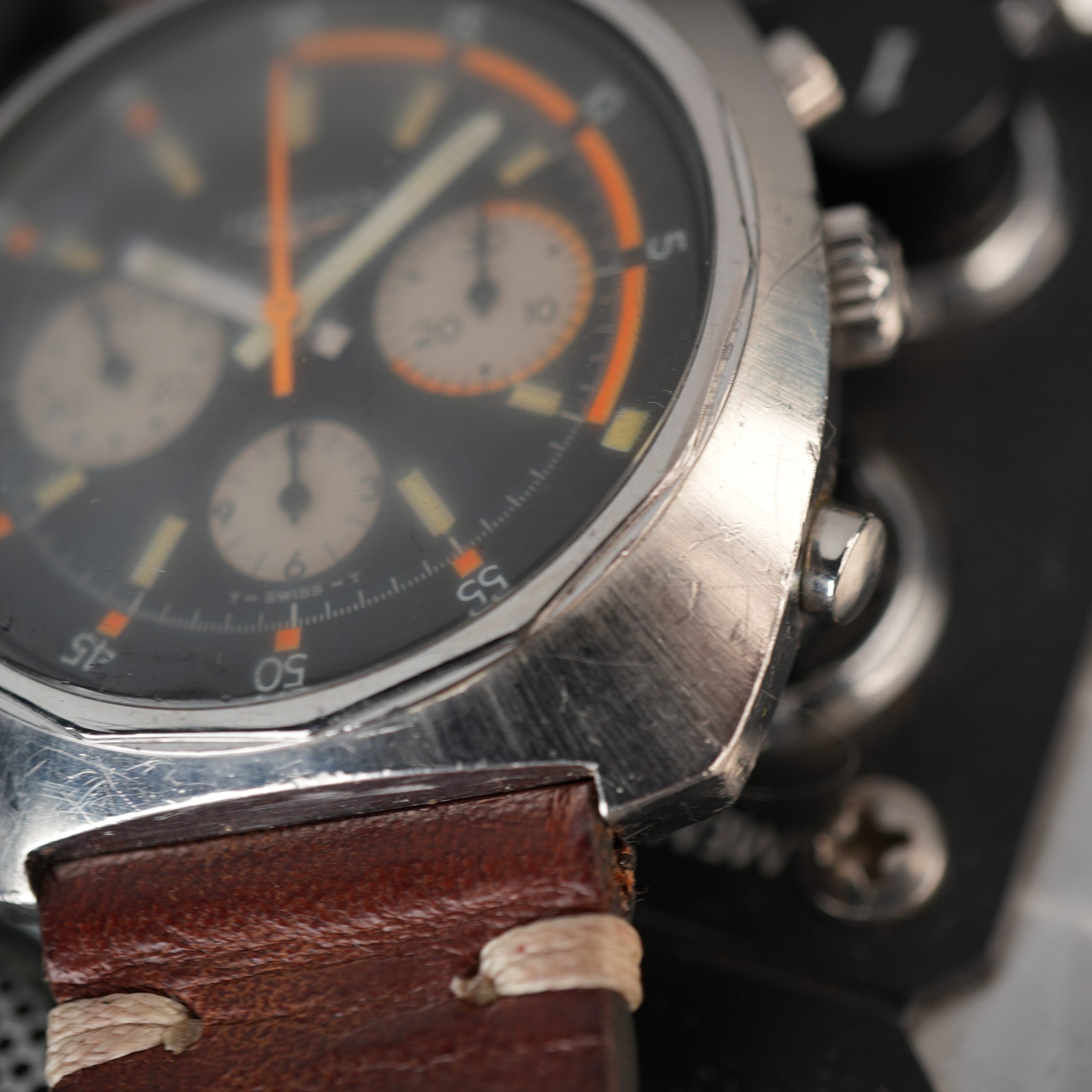 1969 Longines Valjoux 72 Diver Chronograph Ref. 8224 Exotic Dial All Original