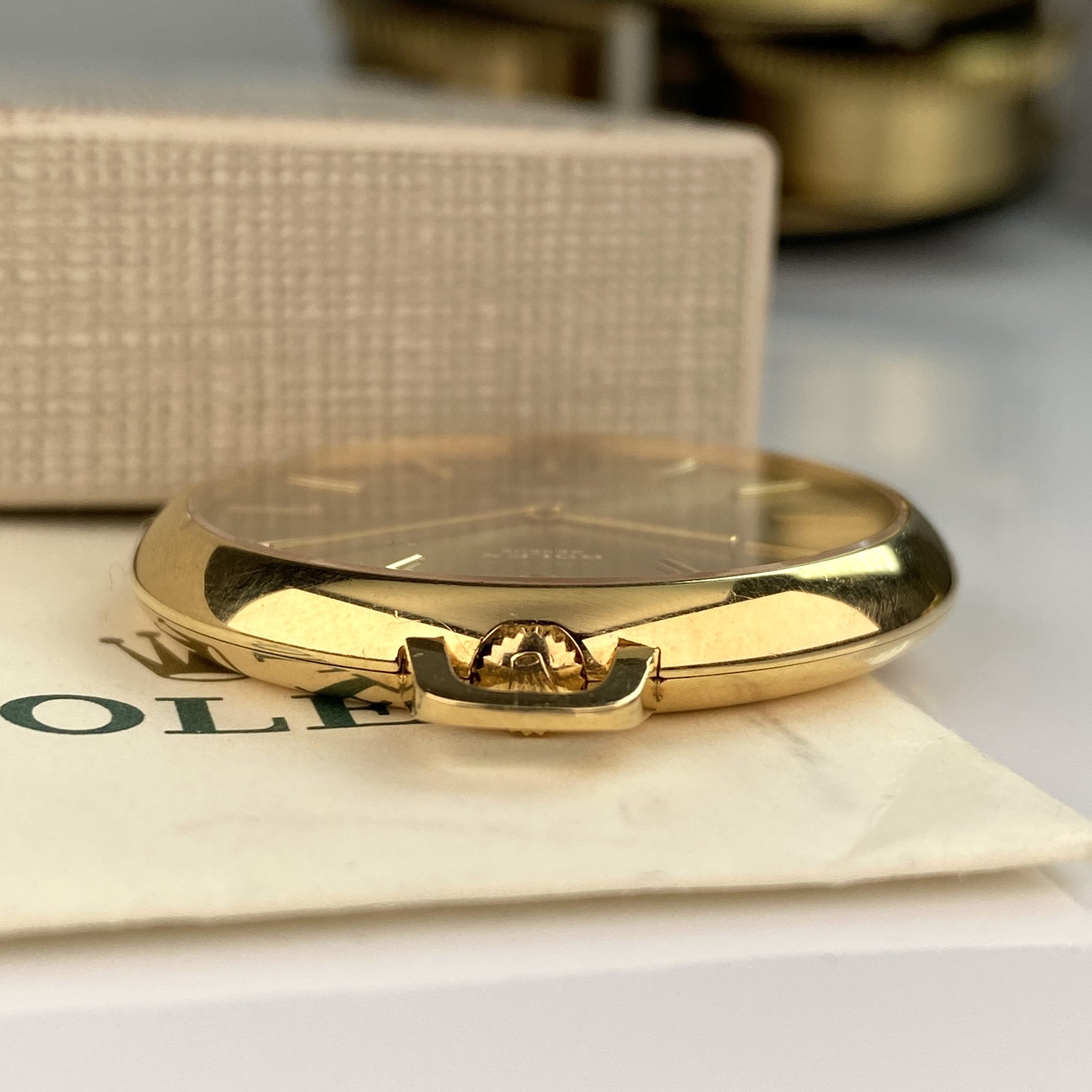 1970’s Rolex Cellini Pocket Watch 3717 Solid 18K Gold Tortilla Color dial