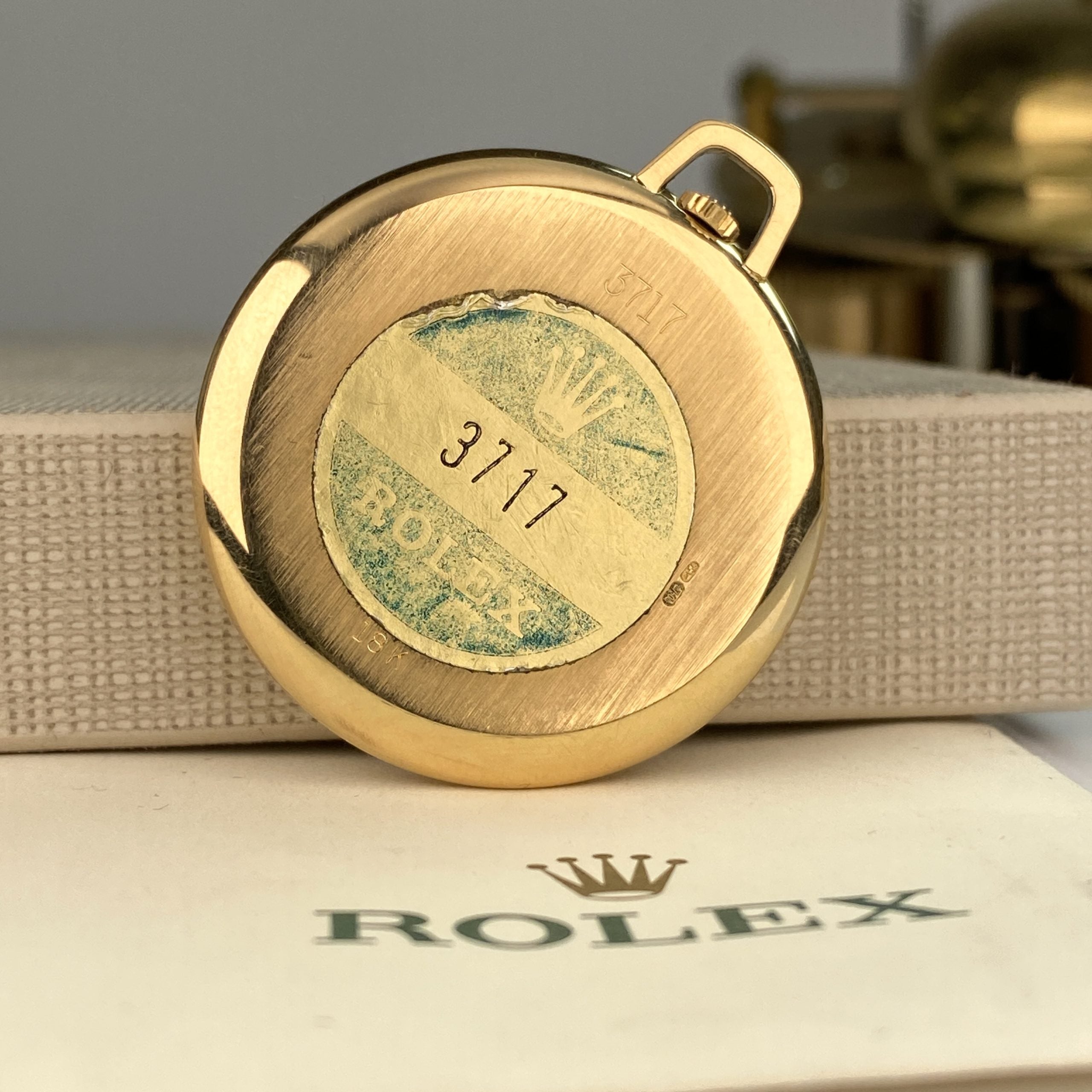 1970’s Rolex Cellini Pocket Watch 3717 Solid 18K Gold Tortilla Color dial