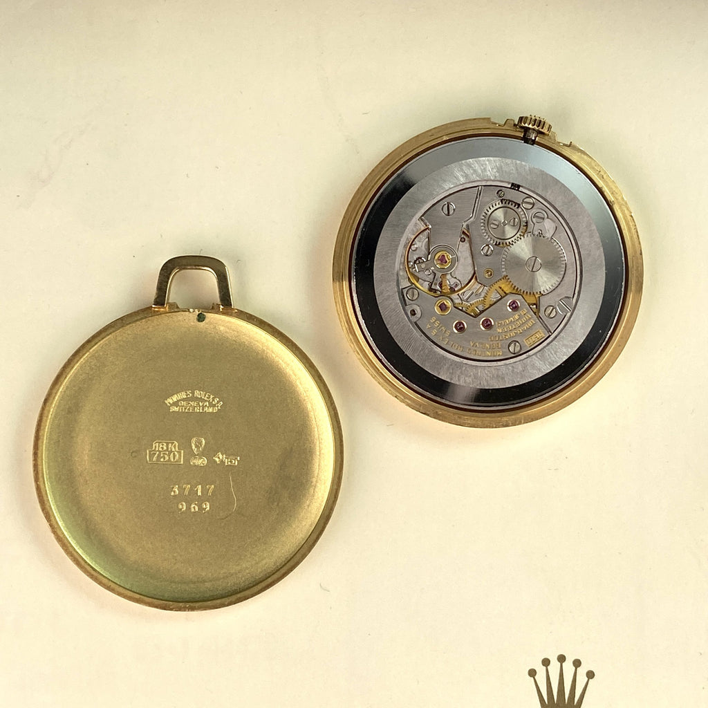 1970’s Rolex Cellini Pocket Watch 3717 Solid 18K Gold Tortilla Color dial
