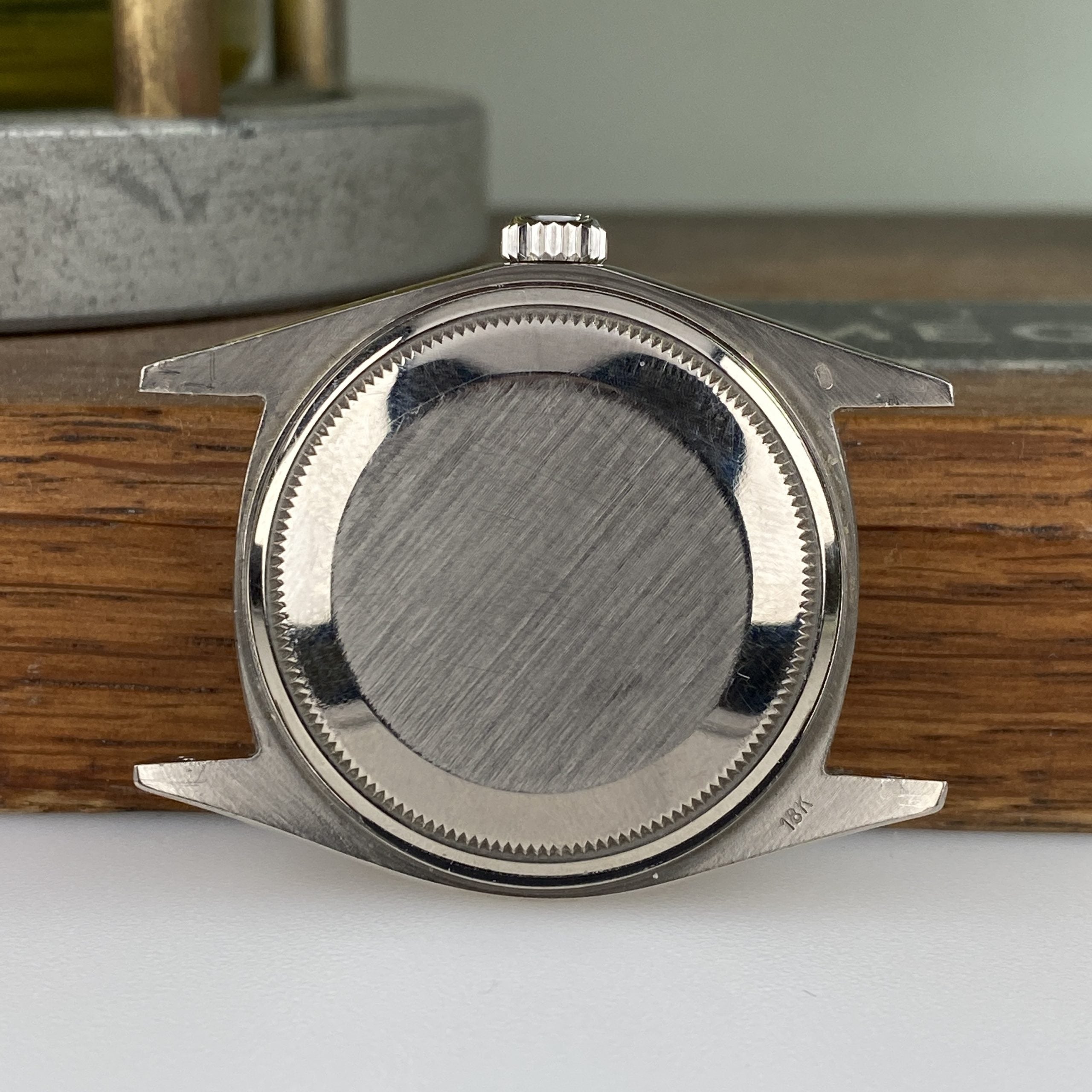 1970 Rolex Day-Date 1807 President White Gold Bark Finish No Lume Dial