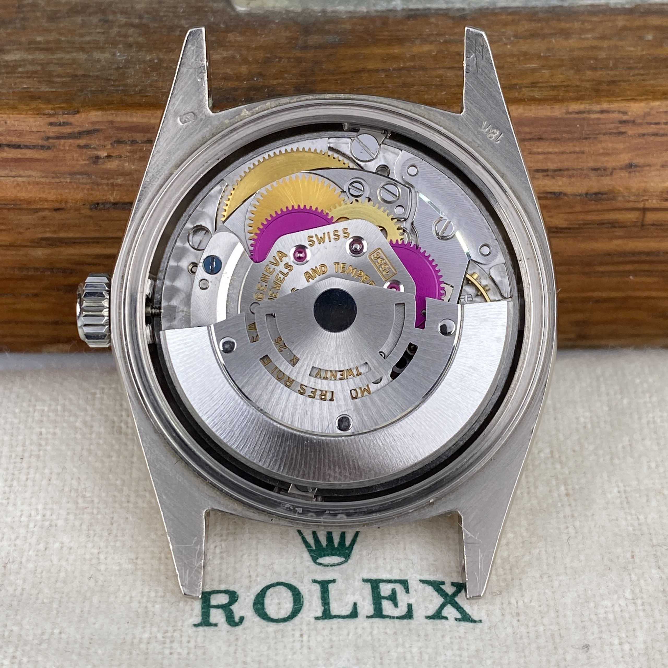 1970 Rolex Day-Date 1807 President White Gold Bark Finish No Lume Dial