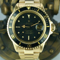 1970 Vintage Rolex Submariner 1680 Gold 18k Black Matte Dial