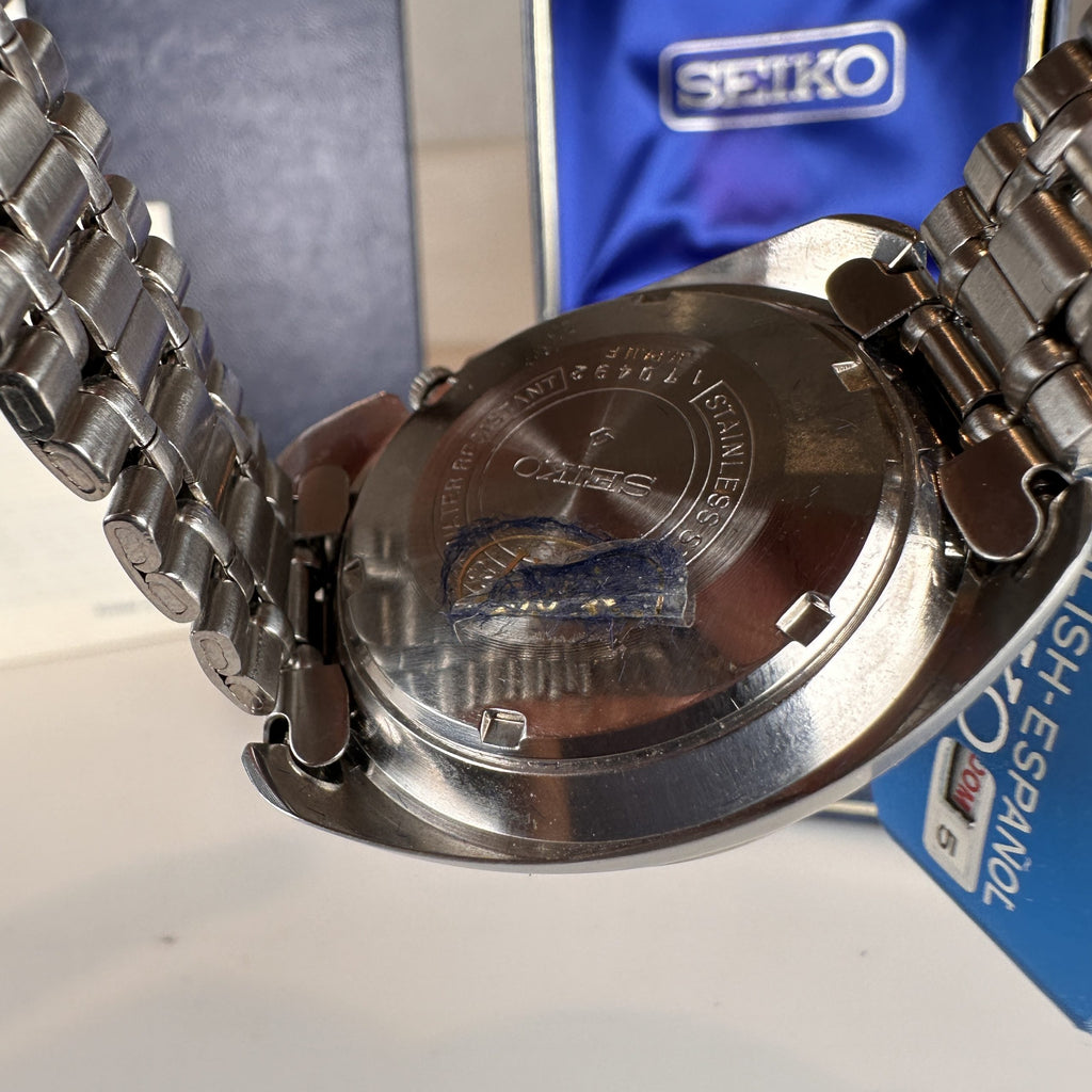 1971 NOS Vintage Seiko 6106 8237 Day-Date Automatic 39mm Blue Dial