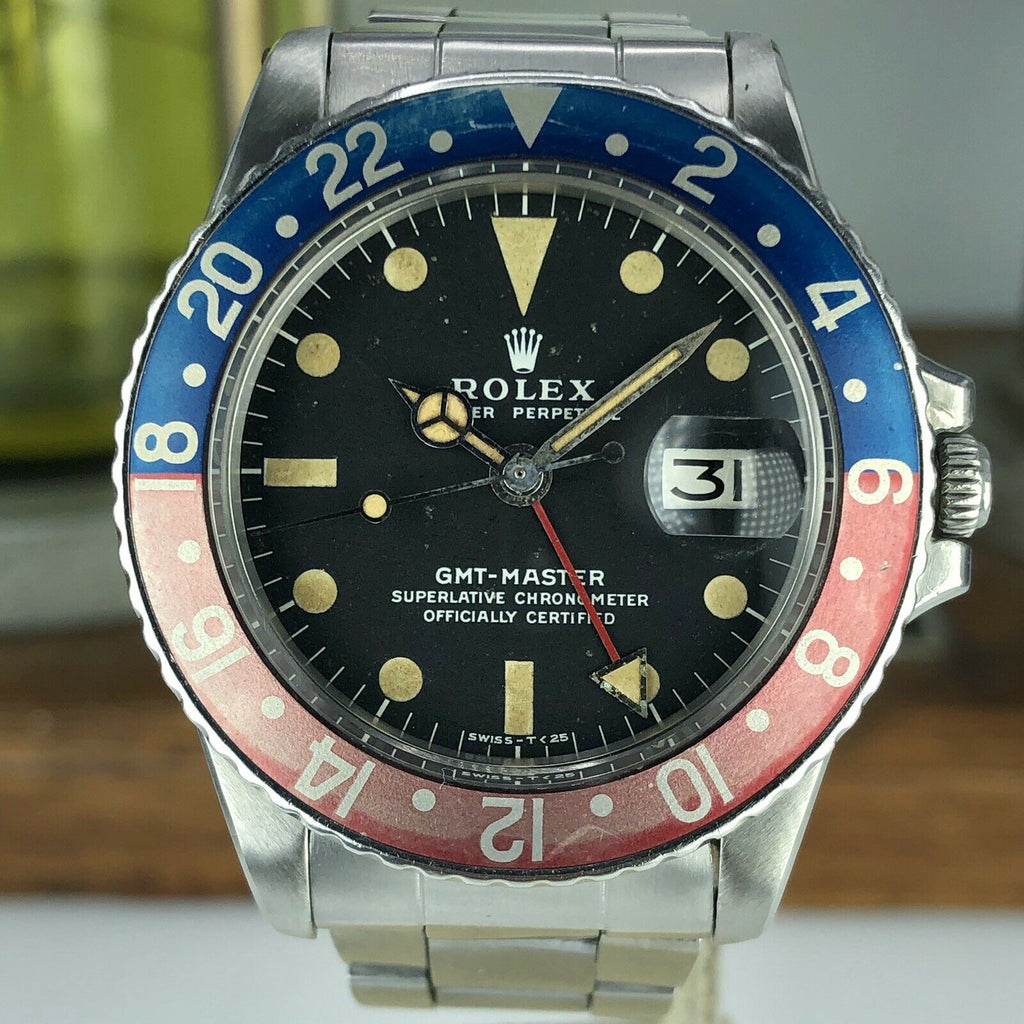1971 Vintage Rolex GMT Master 1675 Mk2 Dial Pinkish Fat Font Bezel