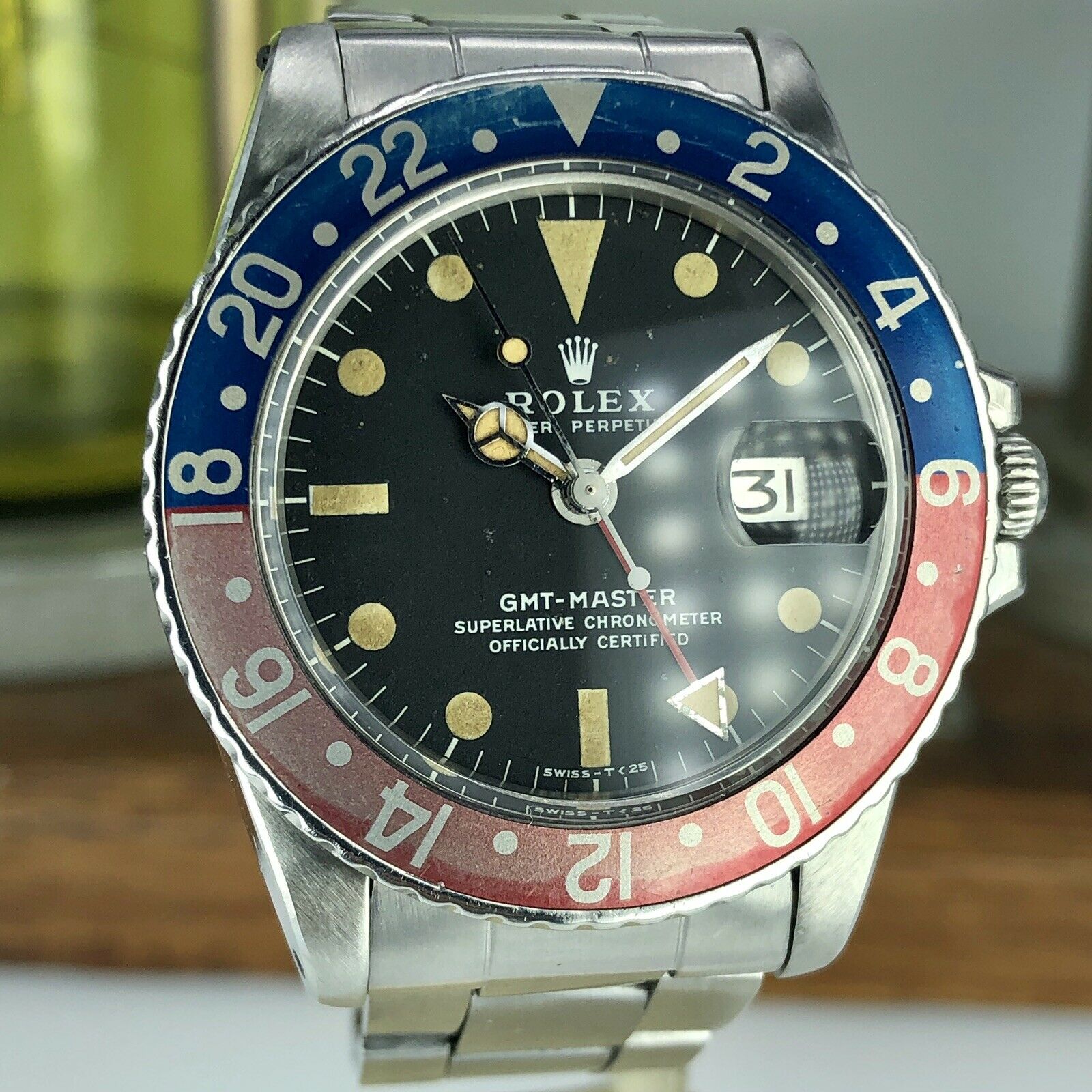 1971 Vintage Rolex GMT Master 1675 Mk2 Dial Pinkish Fat Font Bezel