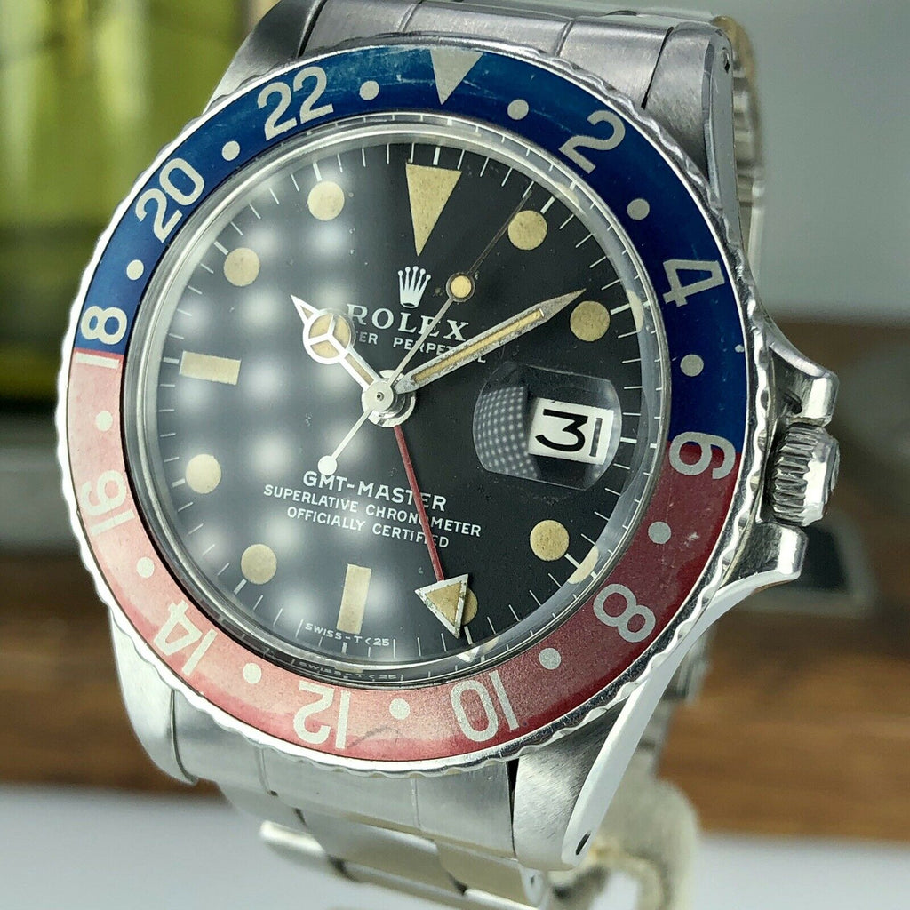 1971 Vintage Rolex GMT Master 1675 Mk2 Dial Pinkish Fat Font Bezel