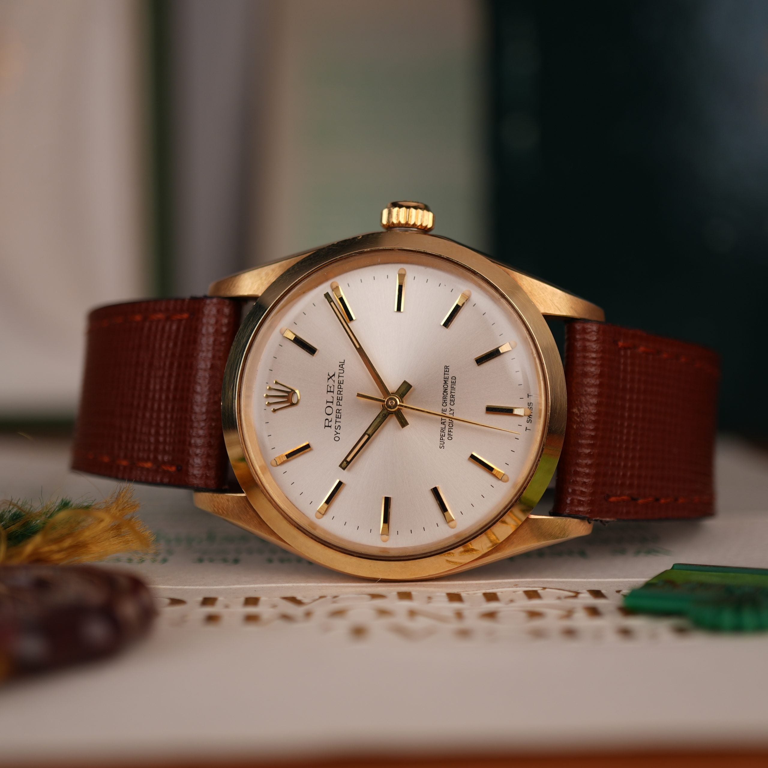 1972 Coca-Cola Rolex Oyster Perpetual Ref. 1002 14K Gold 25 Year Service Award Full Set