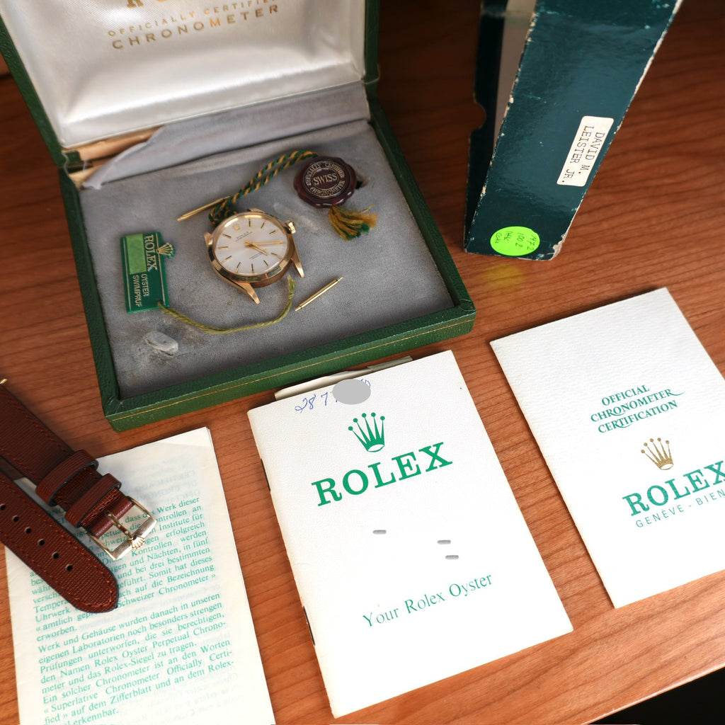 1972 Coca-Cola Rolex Oyster Perpetual Ref. 1002 14K Gold 25 Year Service Award Full Set