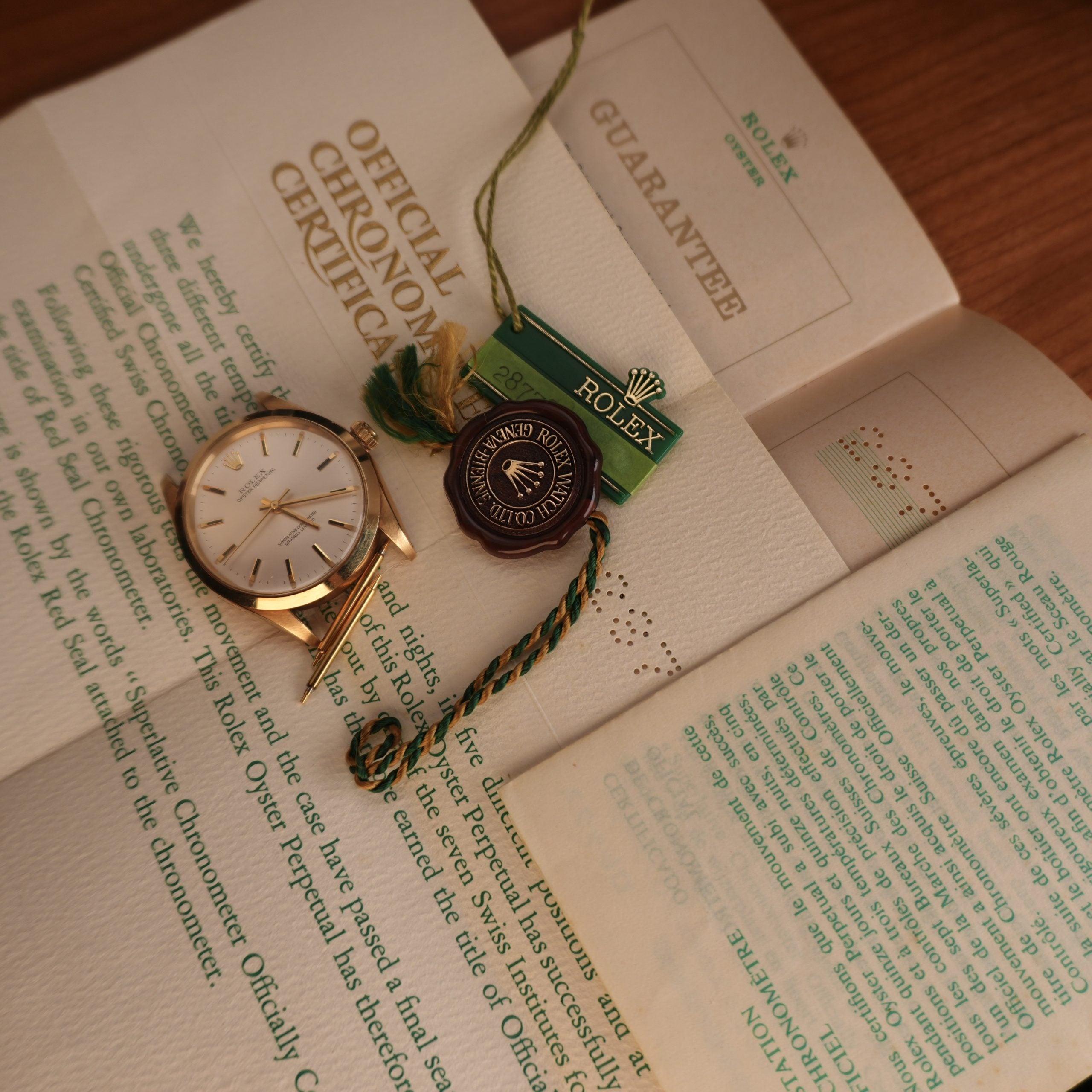 1972 Coca-Cola Rolex Oyster Perpetual Ref. 1002 14K Gold 25 Year Service Award Full Set
