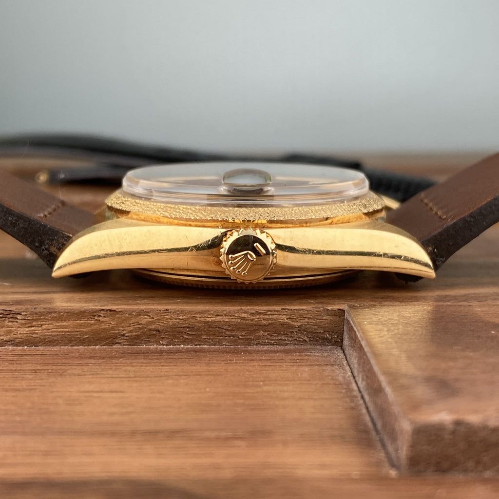 1972 NOS Rolex Day-Date 1803 President Morellis Finish Wood Sequoia Dial with Spanish Day