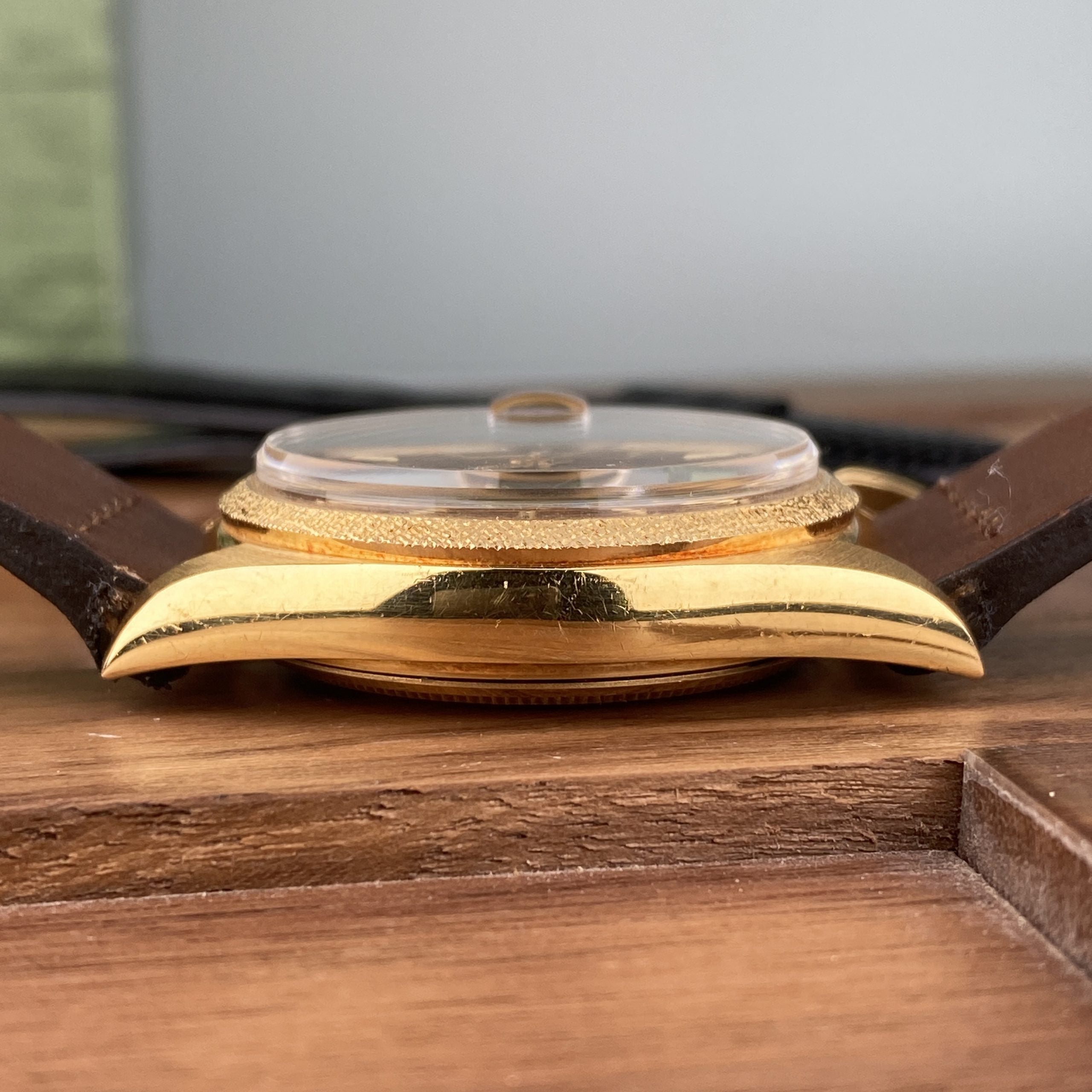 1972 NOS Rolex Day-Date 1803 President Morellis Finish Wood Sequoia Dial with Spanish Day