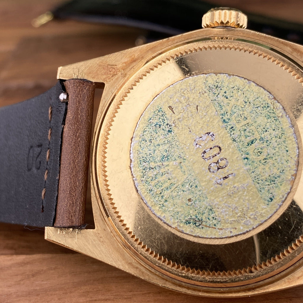 1972 NOS Rolex Day-Date 1803 President Morellis Finish Wood Sequoia Dial with Spanish Day