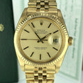1972 Vintage Rolex Datejust 1601 gold 18k Unpolished With Service Box & Papers