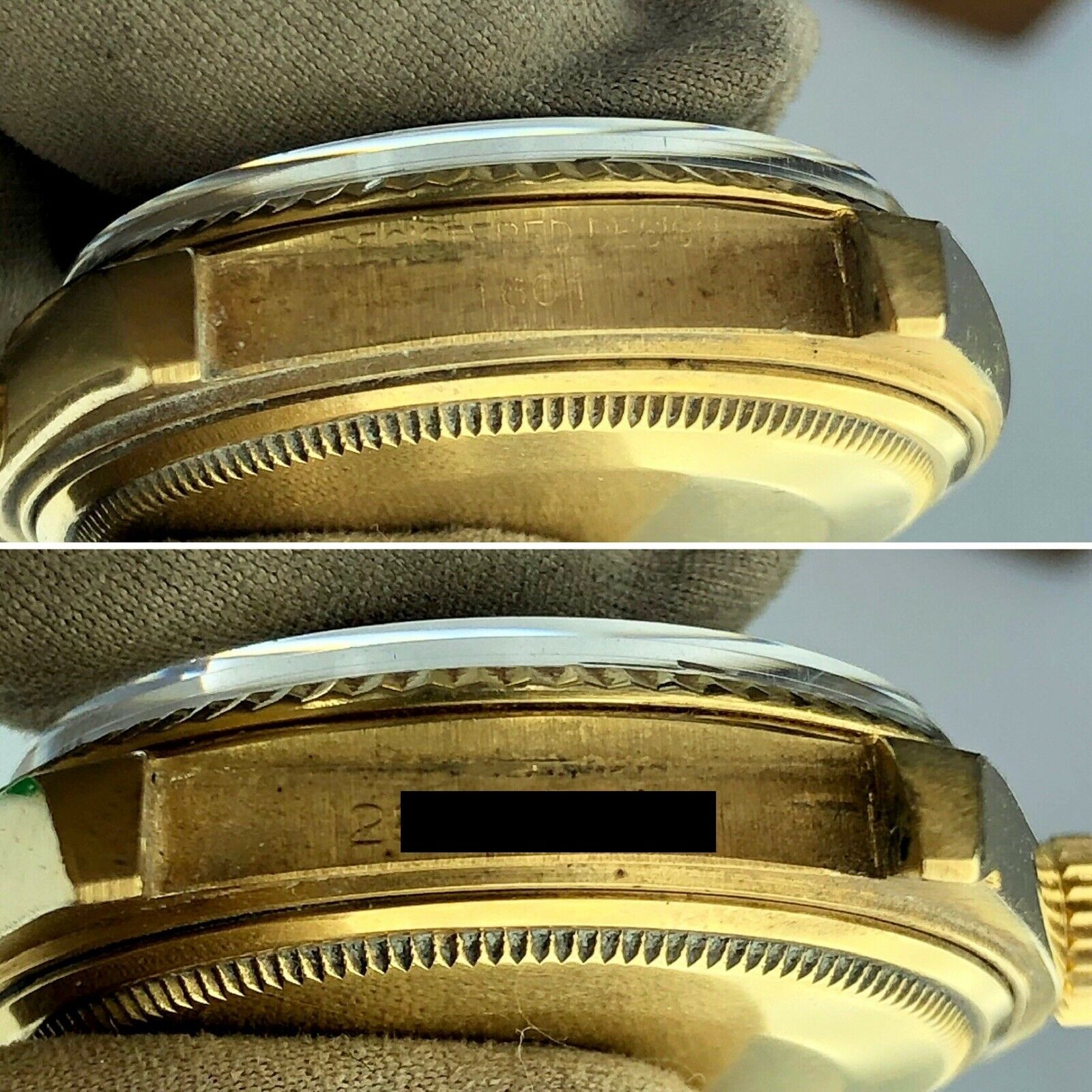 1972 Vintage Rolex Datejust 1601 gold 18k Unpolished With Service Box & Papers