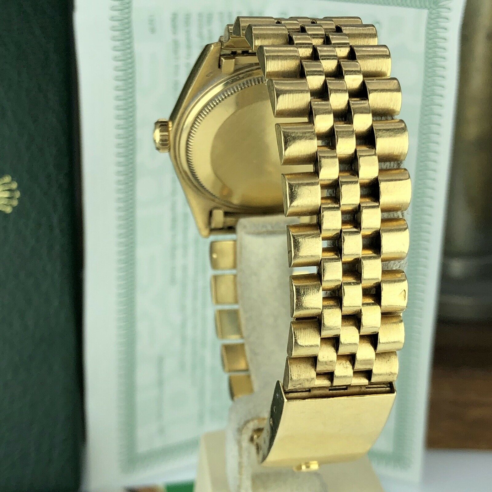 1972 Vintage Rolex Datejust 1601 gold 18k Unpolished With Service Box & Papers