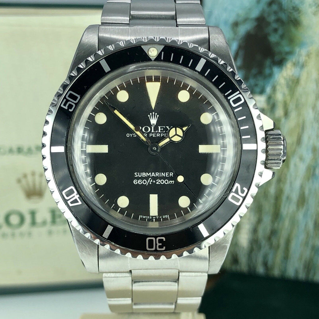 1972 Vintage Rolex Submariner 5513 Tropical Full Set Box & Papers