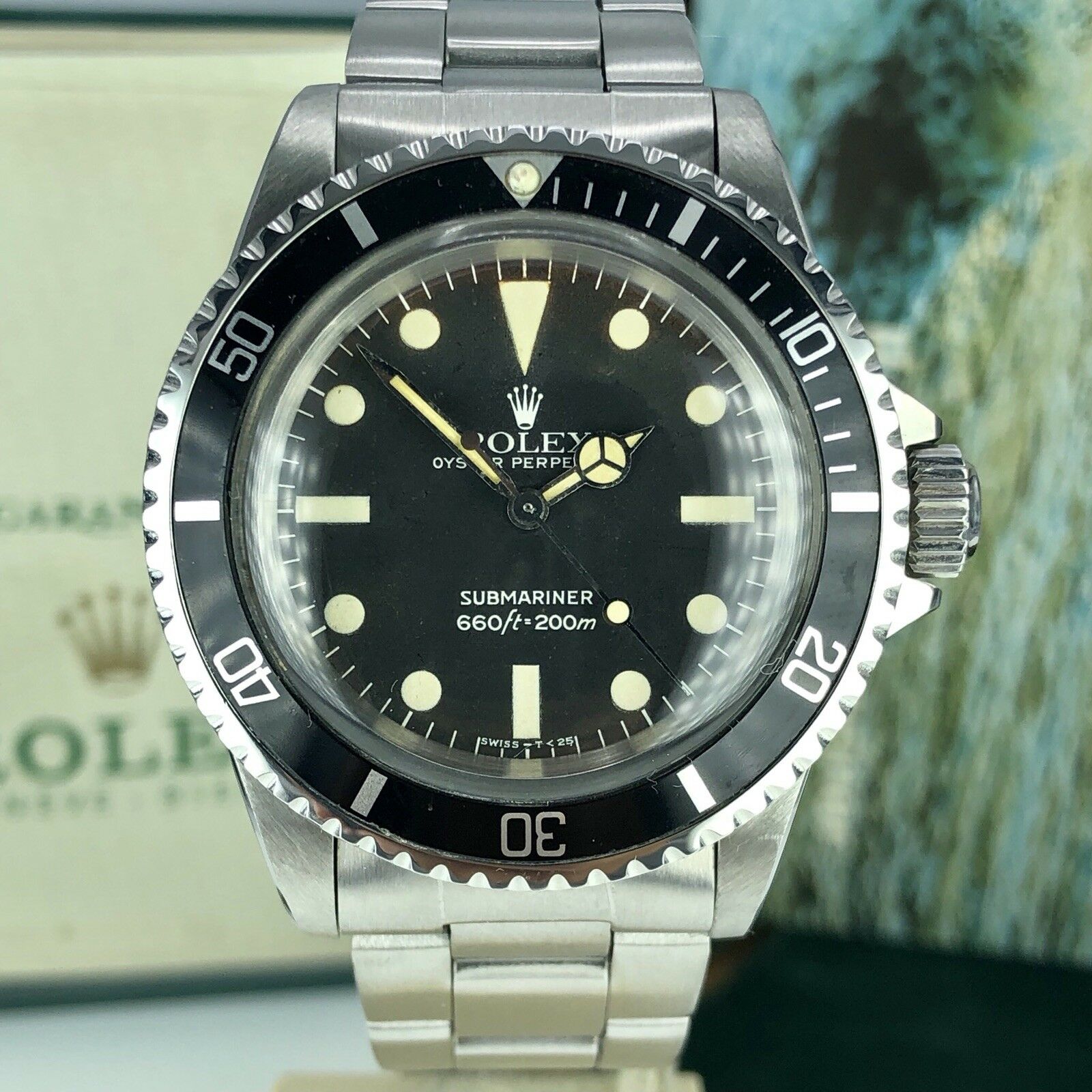 1972 Vintage Rolex Submariner 5513 Tropical Full Set Box & Papers
