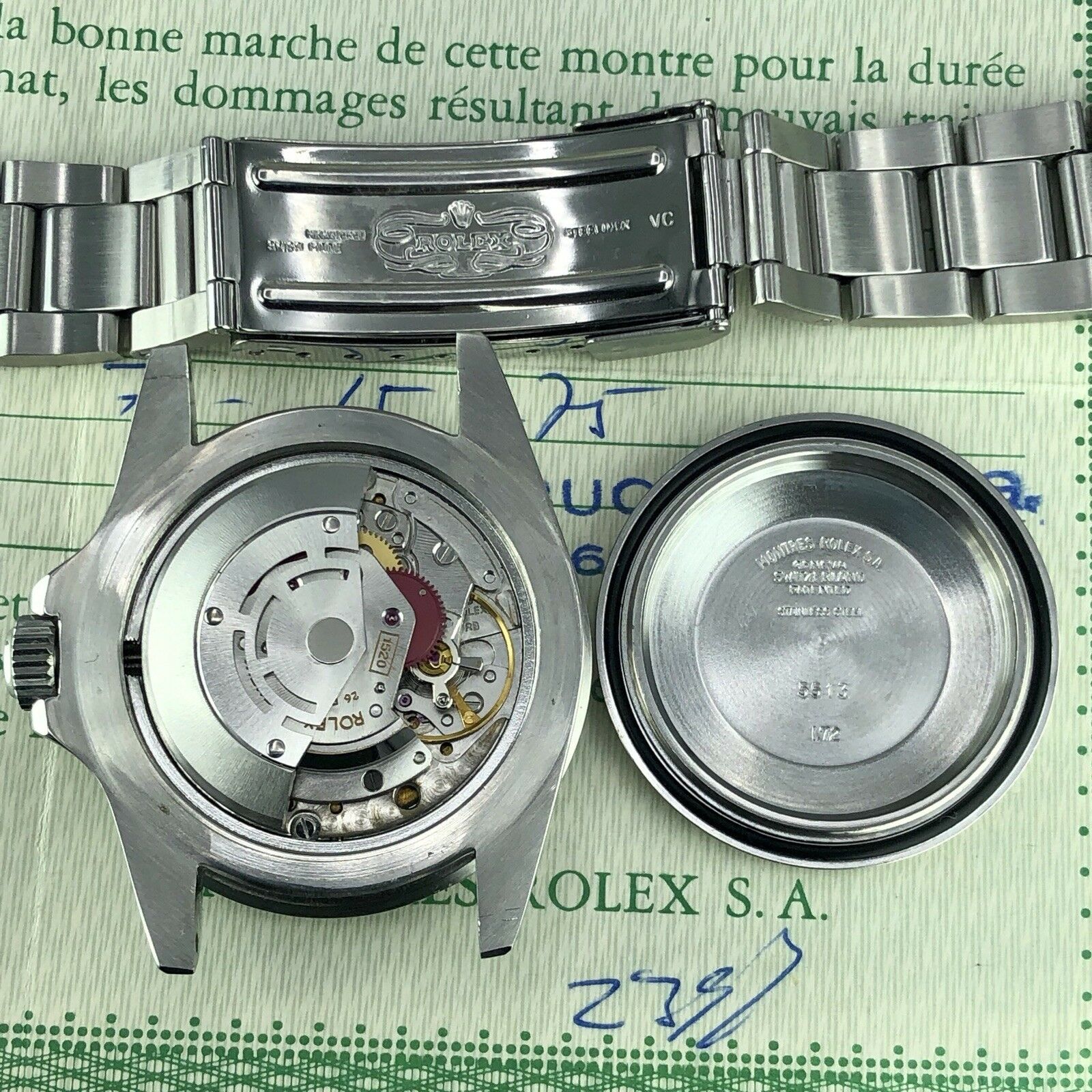 1972 Vintage Rolex Submariner 5513 Tropical Full Set Box & Papers