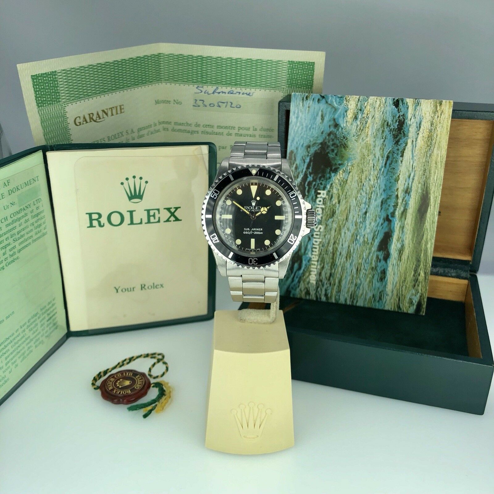 1972 Vintage Rolex Submariner 5513 Tropical Full Set Box & Papers