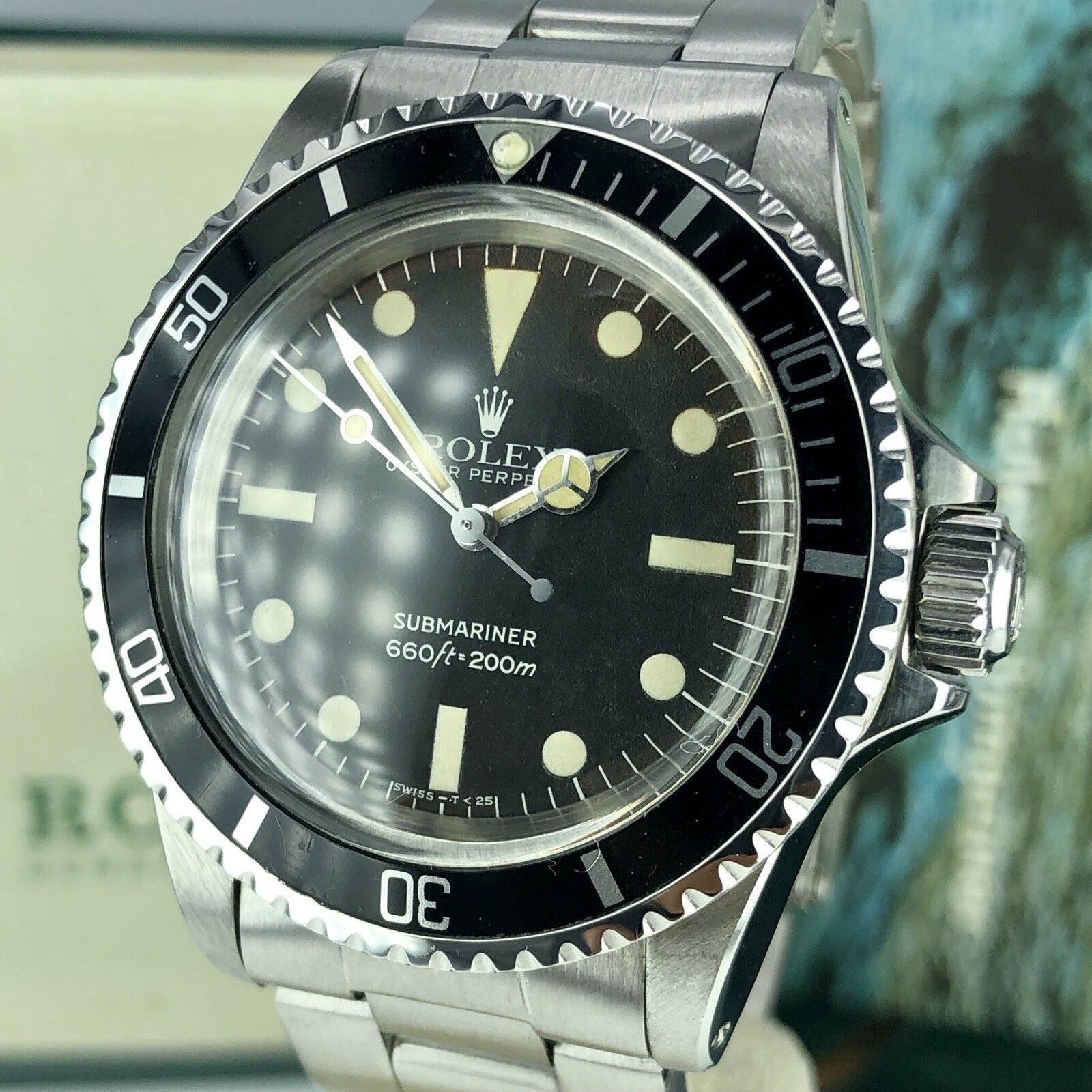 1972 Vintage Rolex Submariner 5513 Tropical Full Set Box & Papers