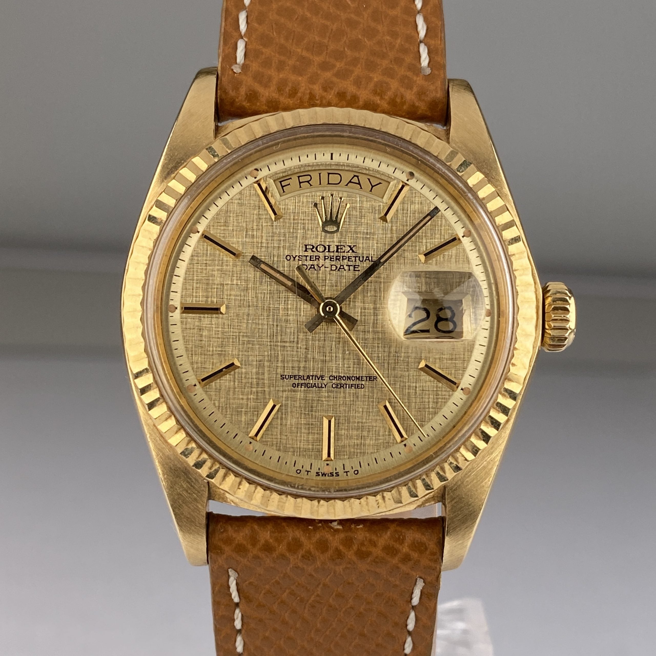 1974 Rolex Day-Date 1803 President 18k Yellow gold Linen Dial