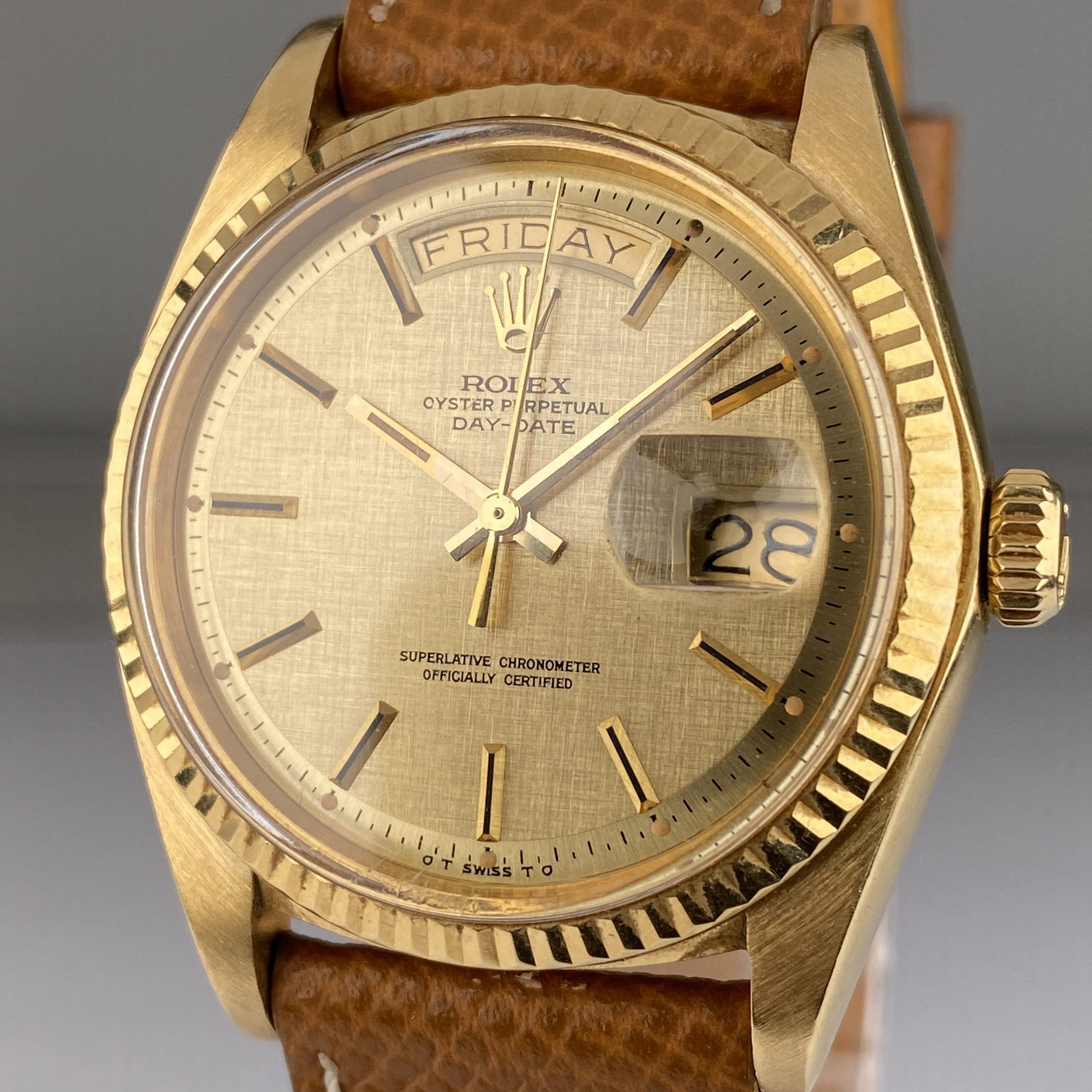 1974 Rolex Day-Date 1803 President 18k Yellow gold Linen Dial