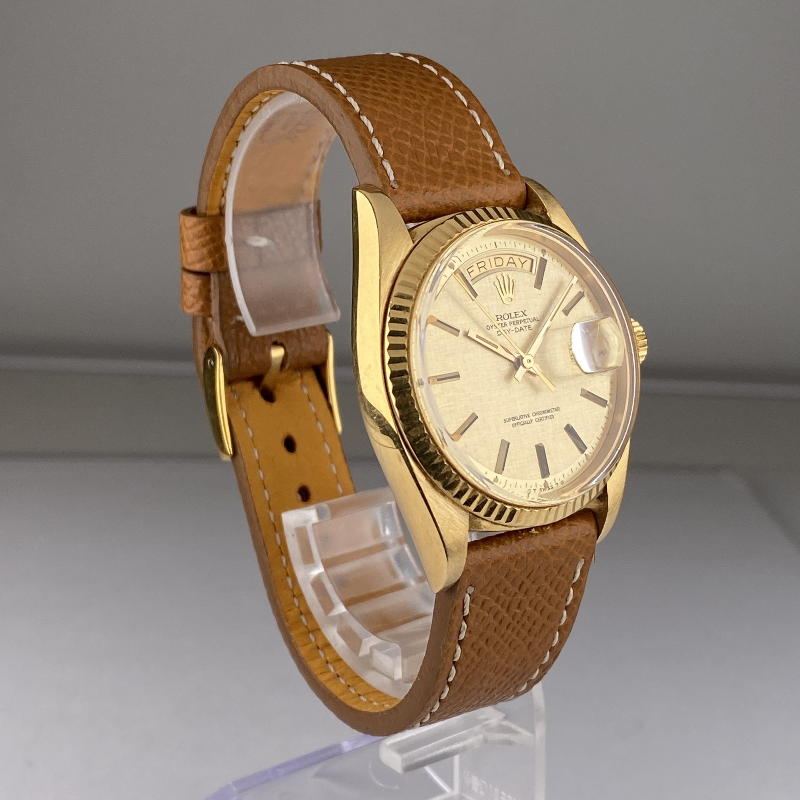 1974 Rolex Day-Date 1803 President 18k Yellow gold Linen Dial
