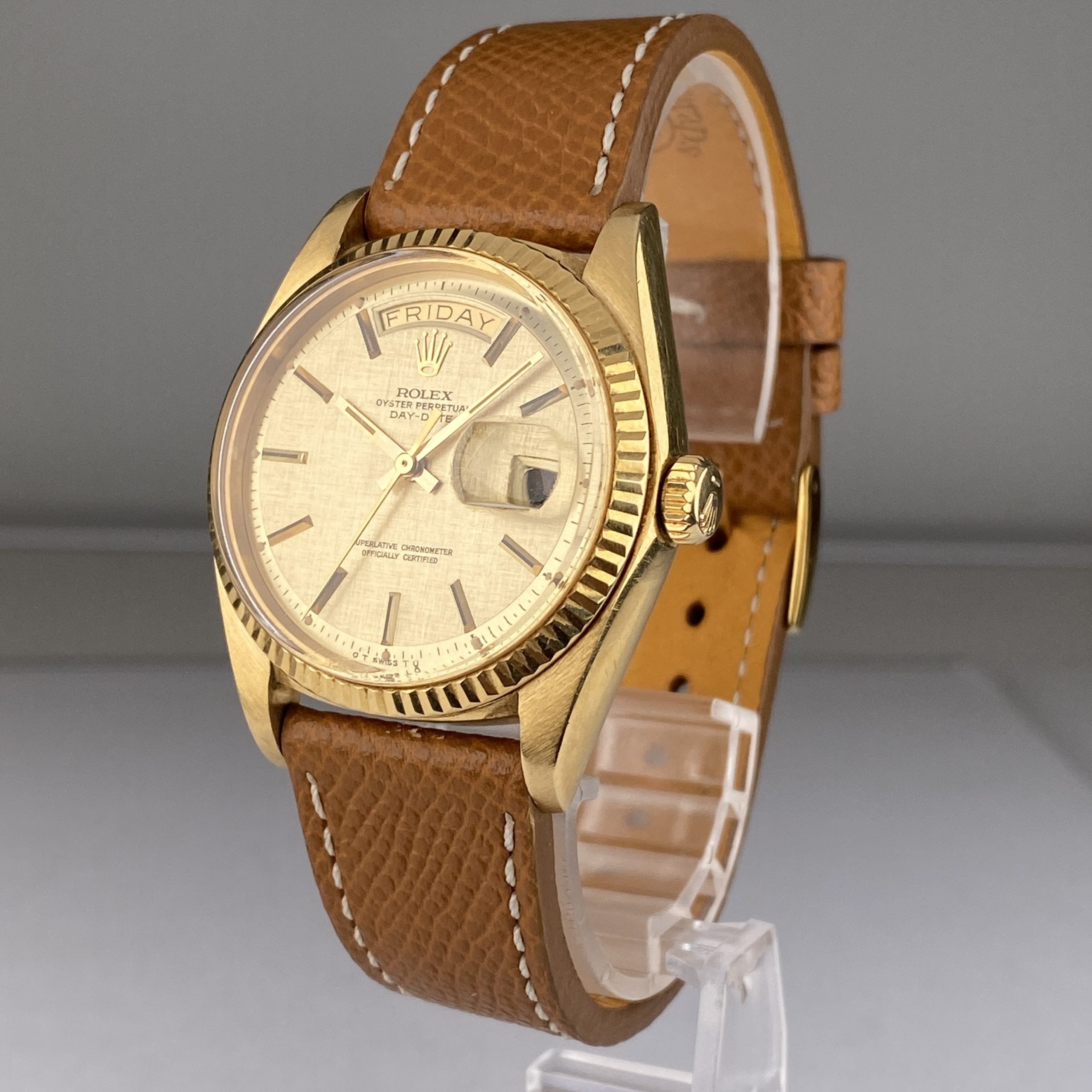 1974 Rolex Day-Date 1803 President 18k Yellow gold Linen Dial