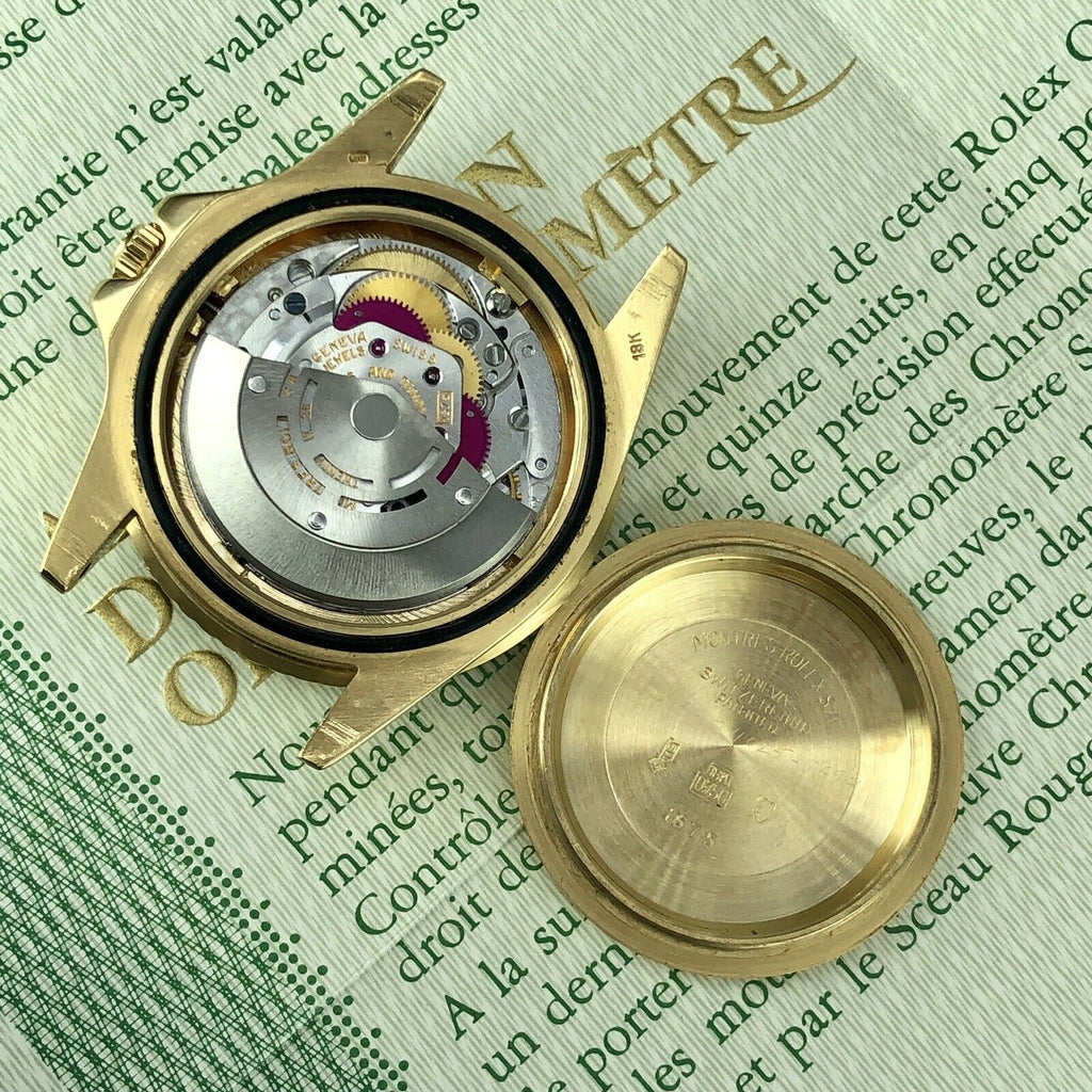 1974 Vintage Rolex GMT Master 1675 Gold 18k Arabic Date Full Set Box & Papers