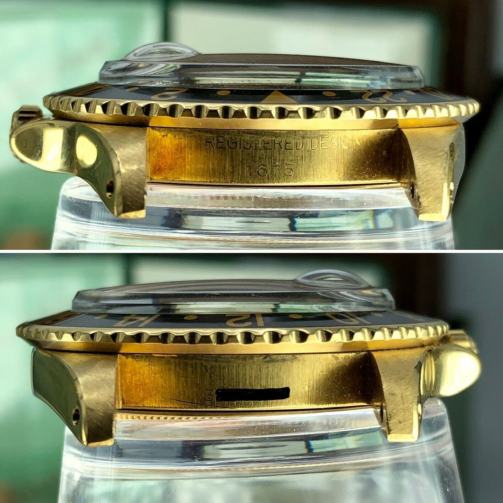1974 Vintage Rolex GMT Master 1675 Gold 18k Arabic Date Full Set Box & Papers