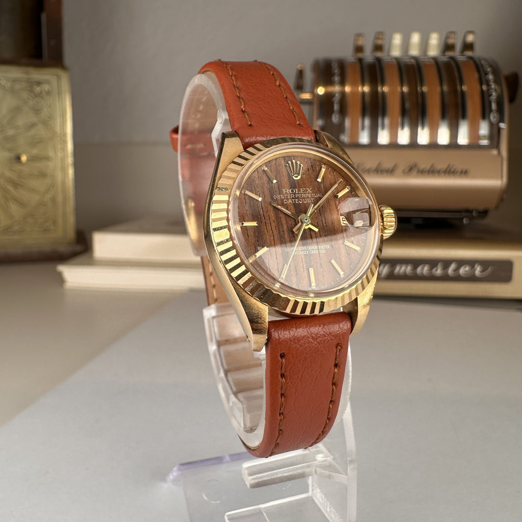 1975 Rolex Datejust 6917 ladies 26mm Wood Sequoia Dial unpolished