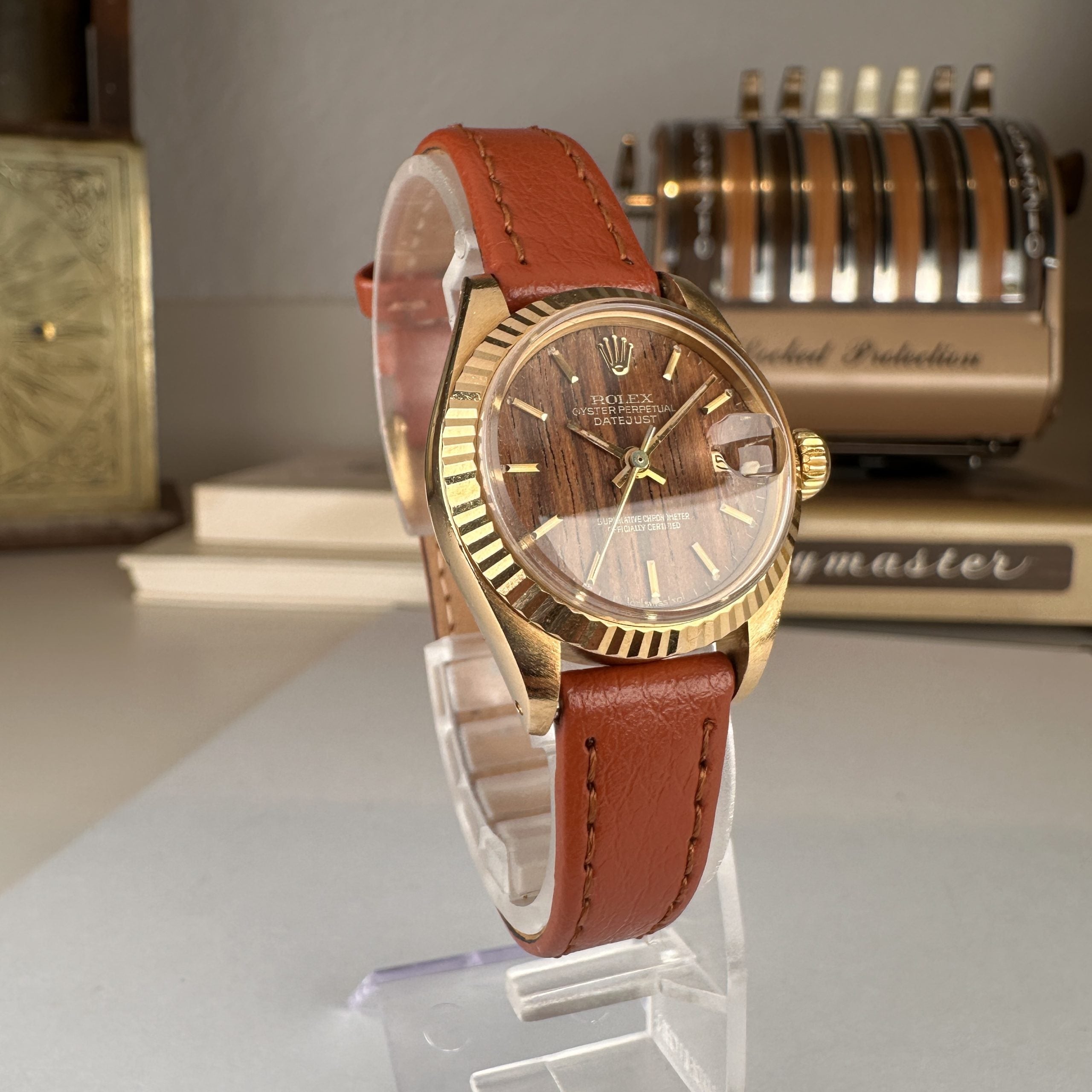 1975 Rolex Datejust 6917 ladies 26mm Wood Sequoia Dial unpolished
