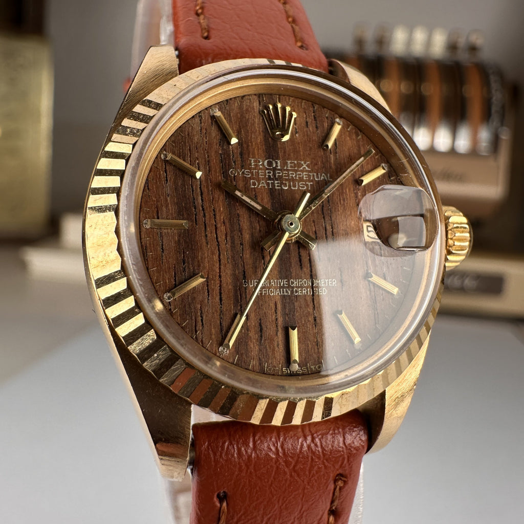 1975 Rolex Datejust 6917 ladies 26mm Wood Sequoia Dial unpolished