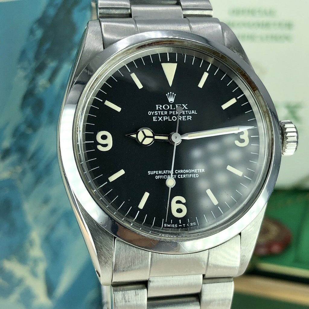 1975 Vintage Rolex Explorer 1016 box & Papers Full Set Fabulous Dial