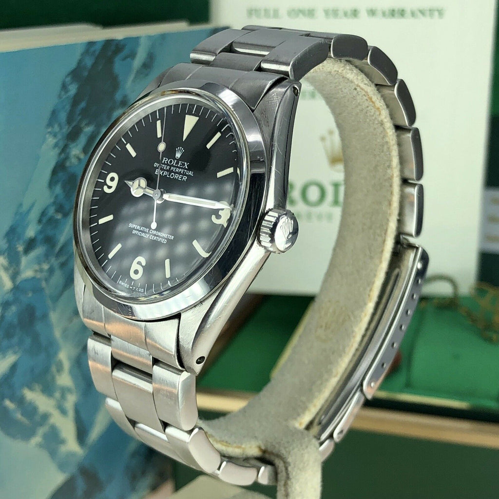 1975 Vintage Rolex Explorer 1016 box & Papers Full Set Fabulous Dial