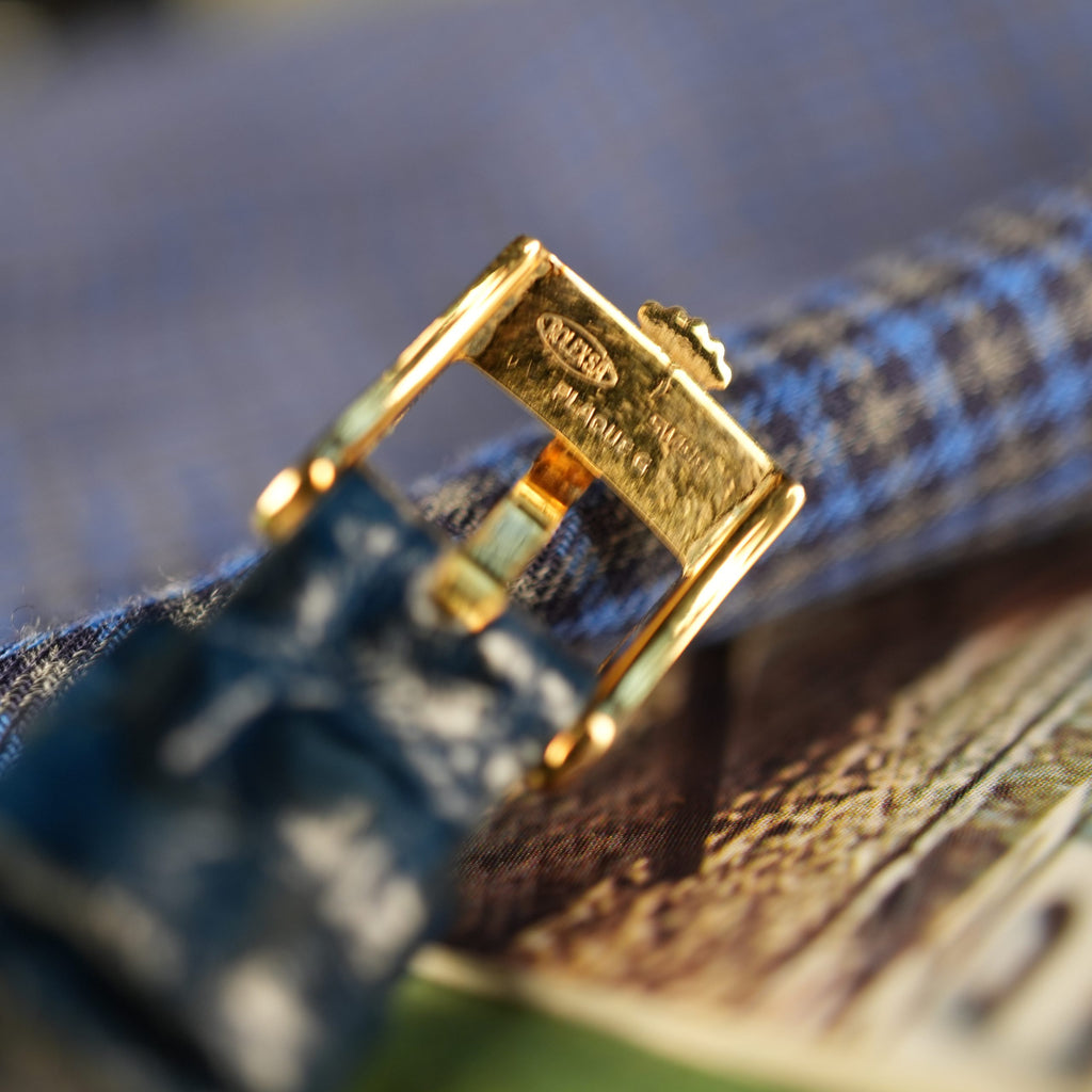 1976 NOS Rolex Cellini Ref 4082 18K Yellow Gold Rare Blue Vignette Diamond Dial New Old Stock
