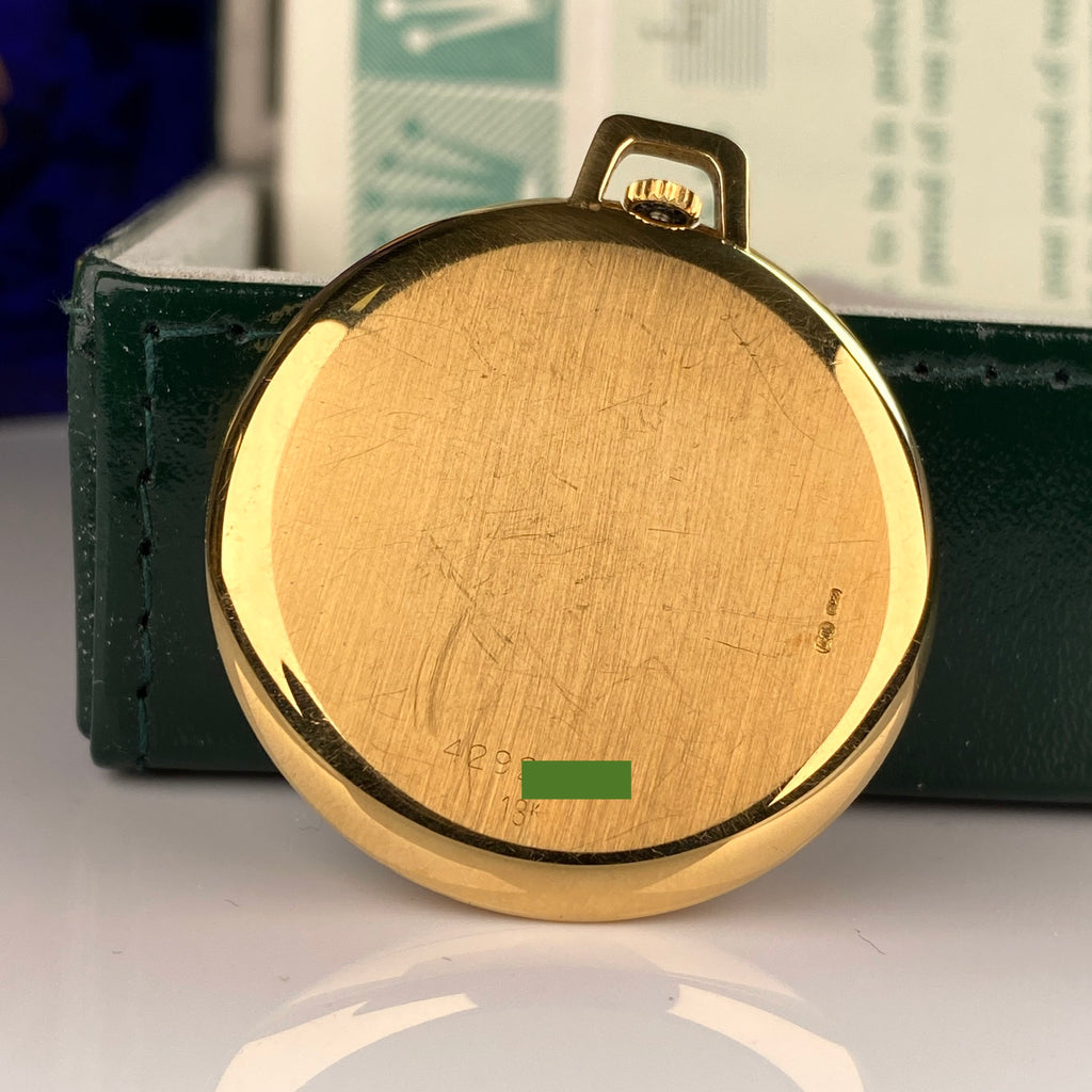 1976 Rolex Cellini Pocket Watch 3717 Solid 18K Gold Slate dial with Box and Papers