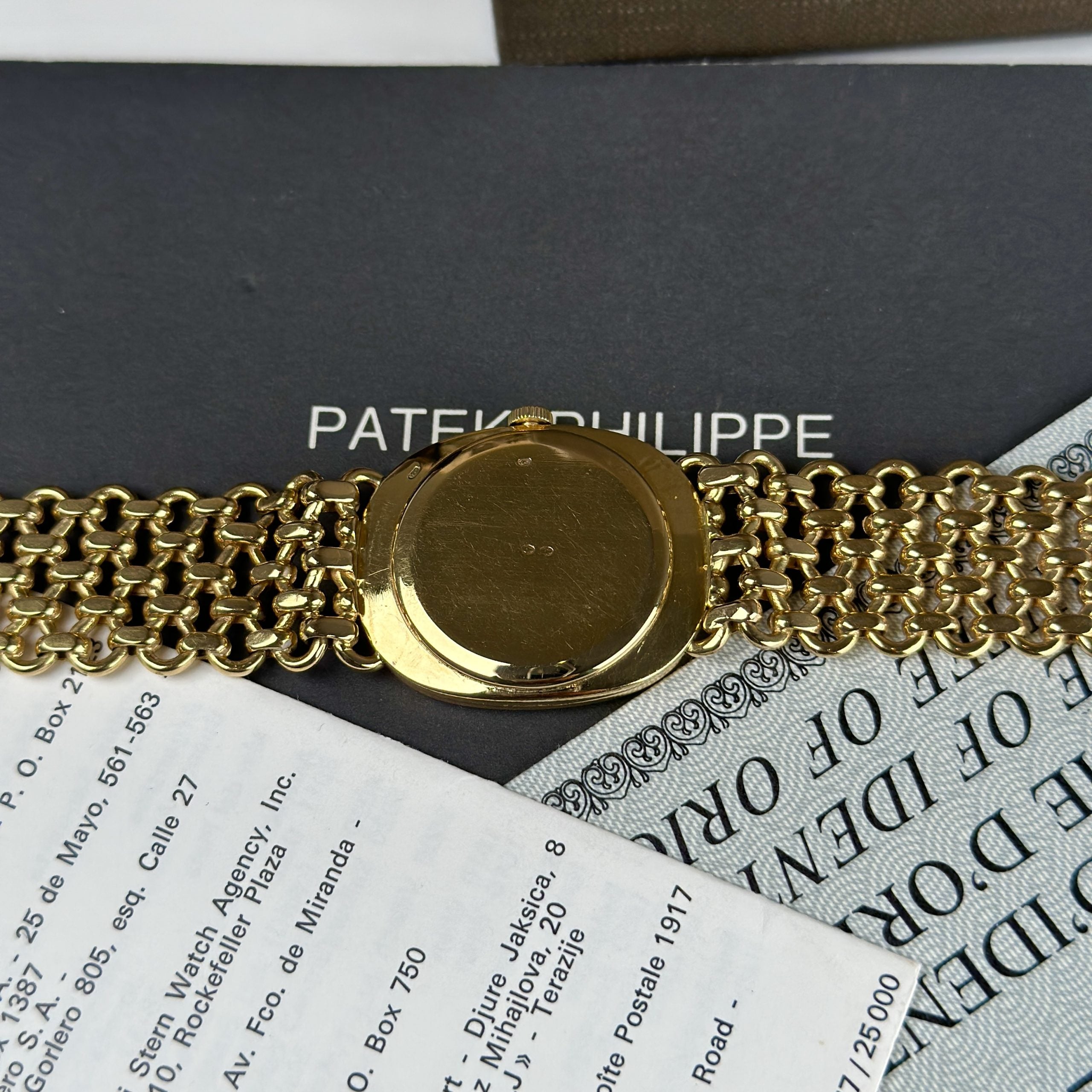 1977 Patek Philippe Ref 3848 Golden Ellipse 18k Gold Factory Blue Dial with Box and Papers