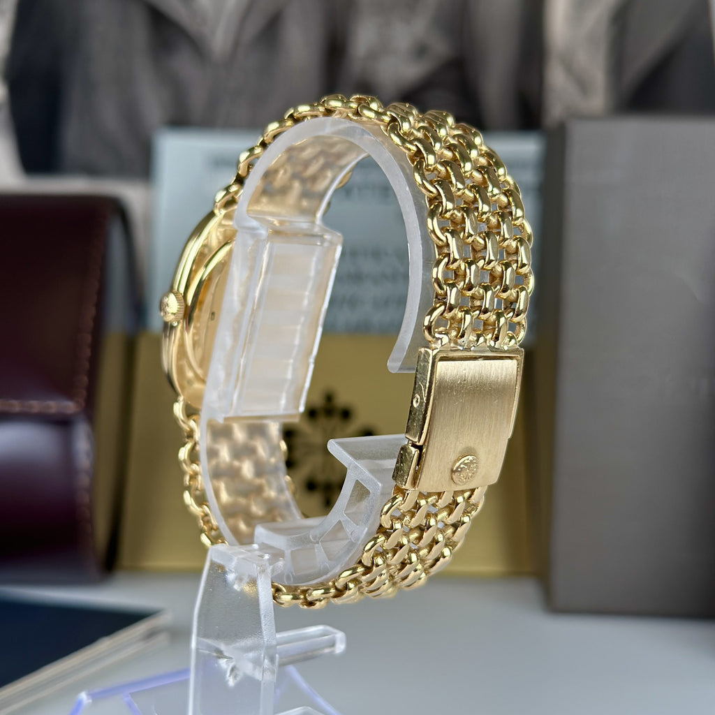 1977 Patek Philippe Ref 3848 Golden Ellipse 18k Gold Factory Blue Dial with Box and Papers