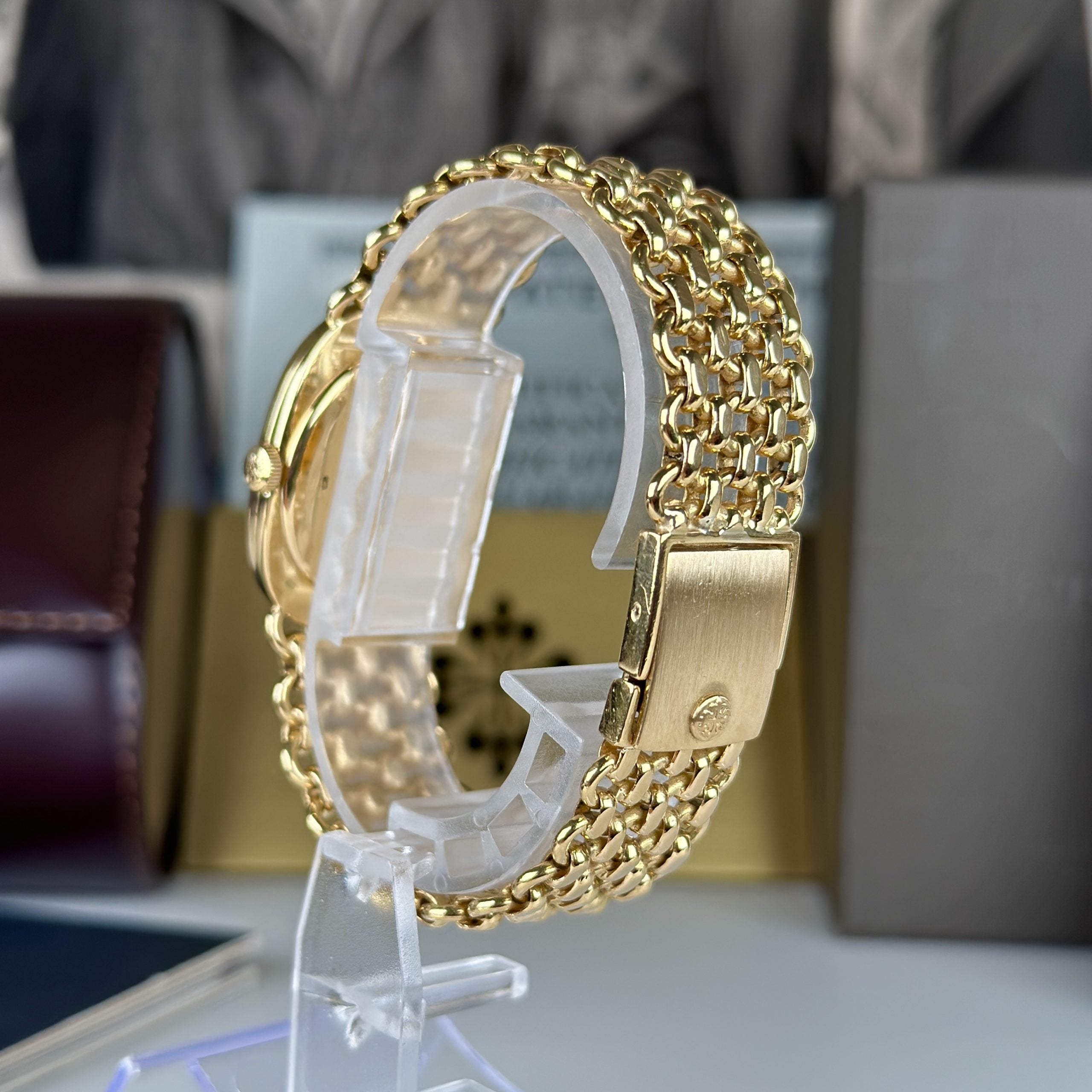 1977 Patek Philippe Ref 3848 Golden Ellipse 18k Gold Factory Blue Dial with Box and Papers