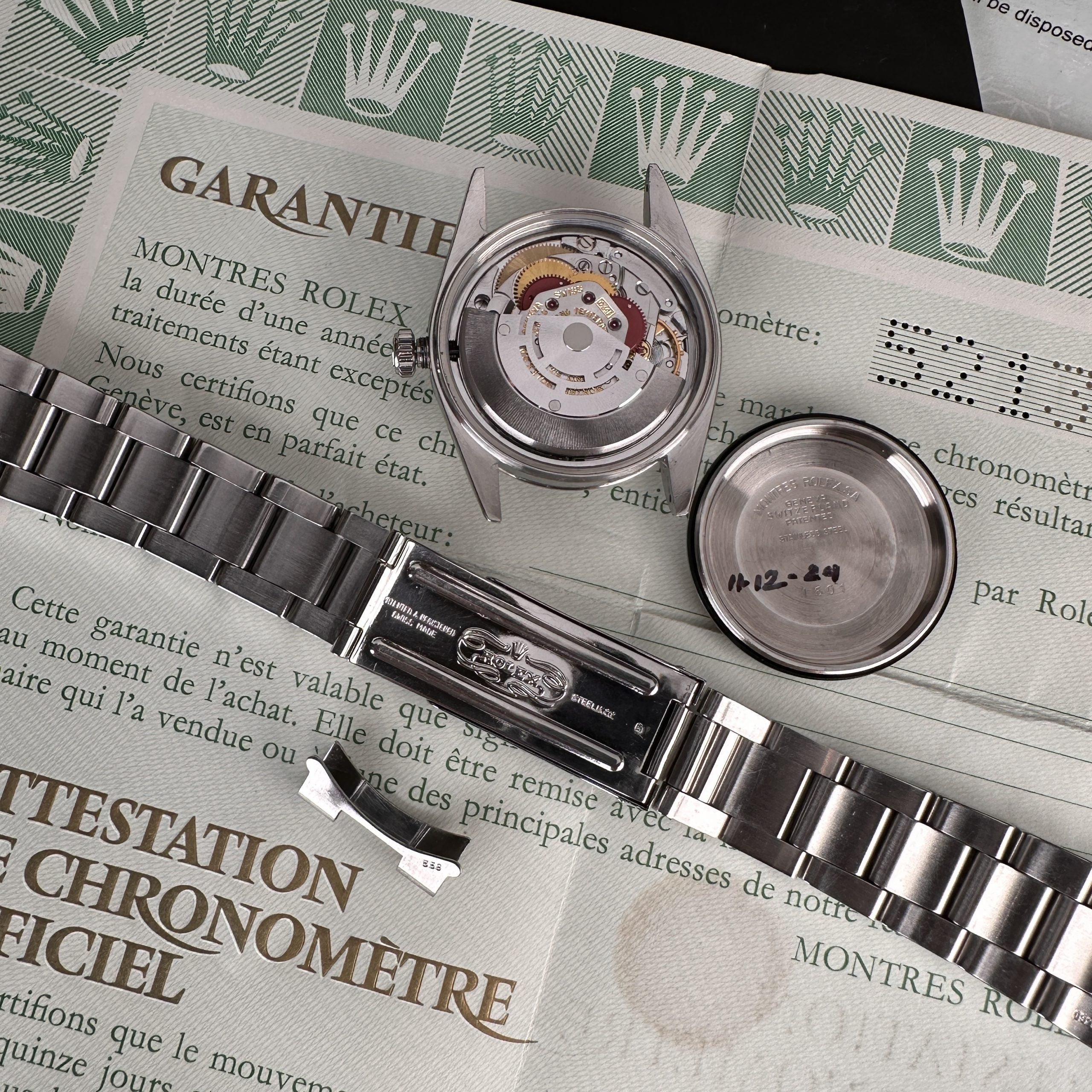 1977 Rolex Datejust 1603 Oyster Bracelet Complete Collectors Set Box and Papers