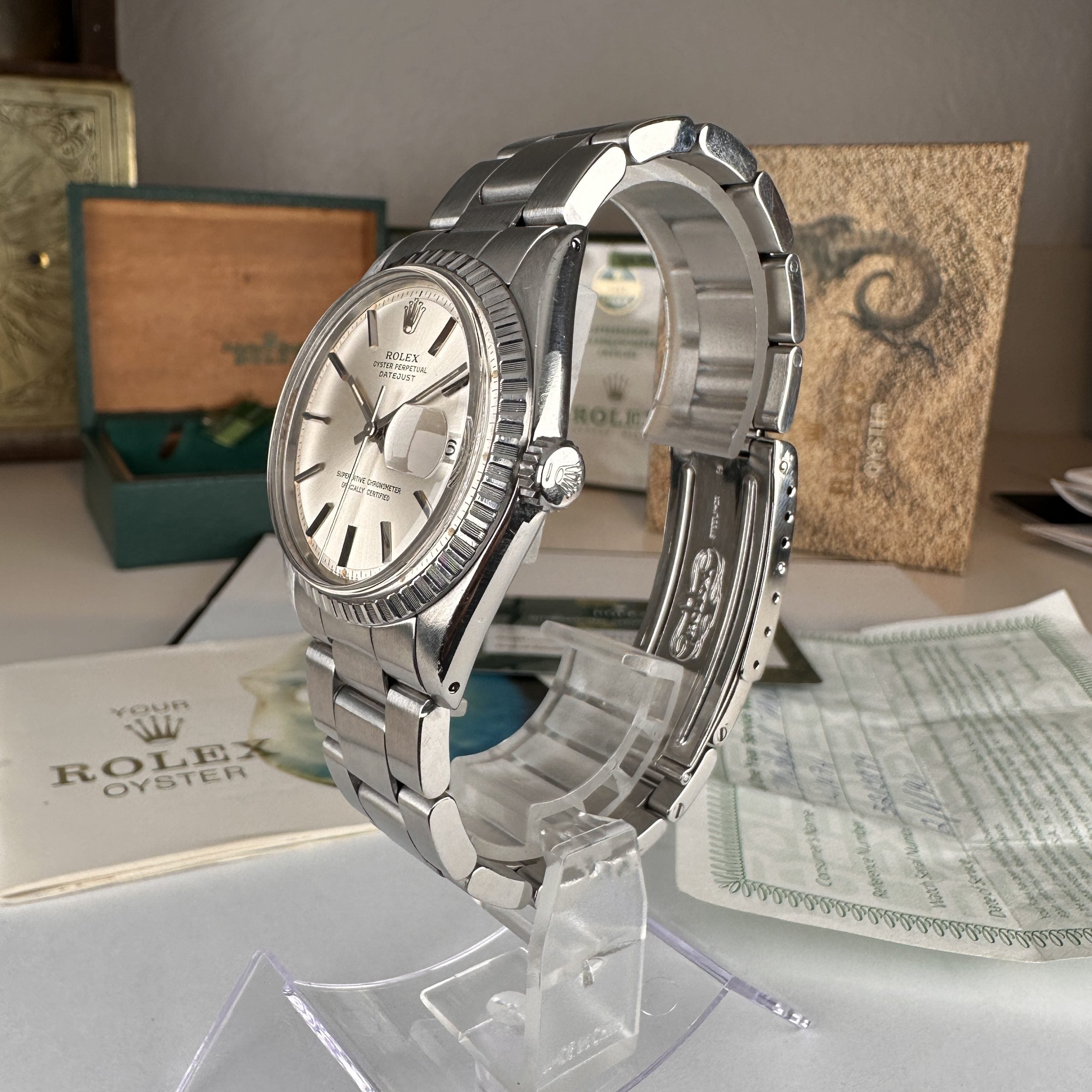 1977 Rolex Datejust 1603 Oyster Bracelet Complete Collectors Set Box and Papers