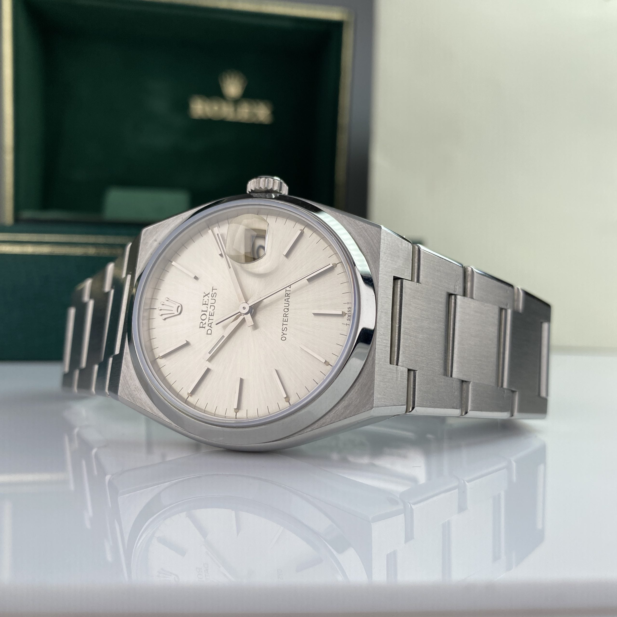 1977 Rolex Datejust Oysterquartz 17000 MK1 Silver dial with Box and Service papers