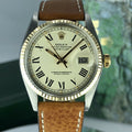 1977 Vintage Rolex 1601 Datejust 2 tone gold & Steel Roman Dial w Rolex Box